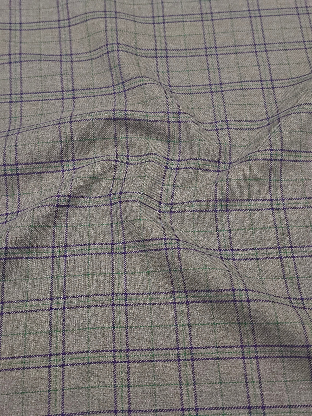 İskoç Küçük Tartan Kumaş-Gri