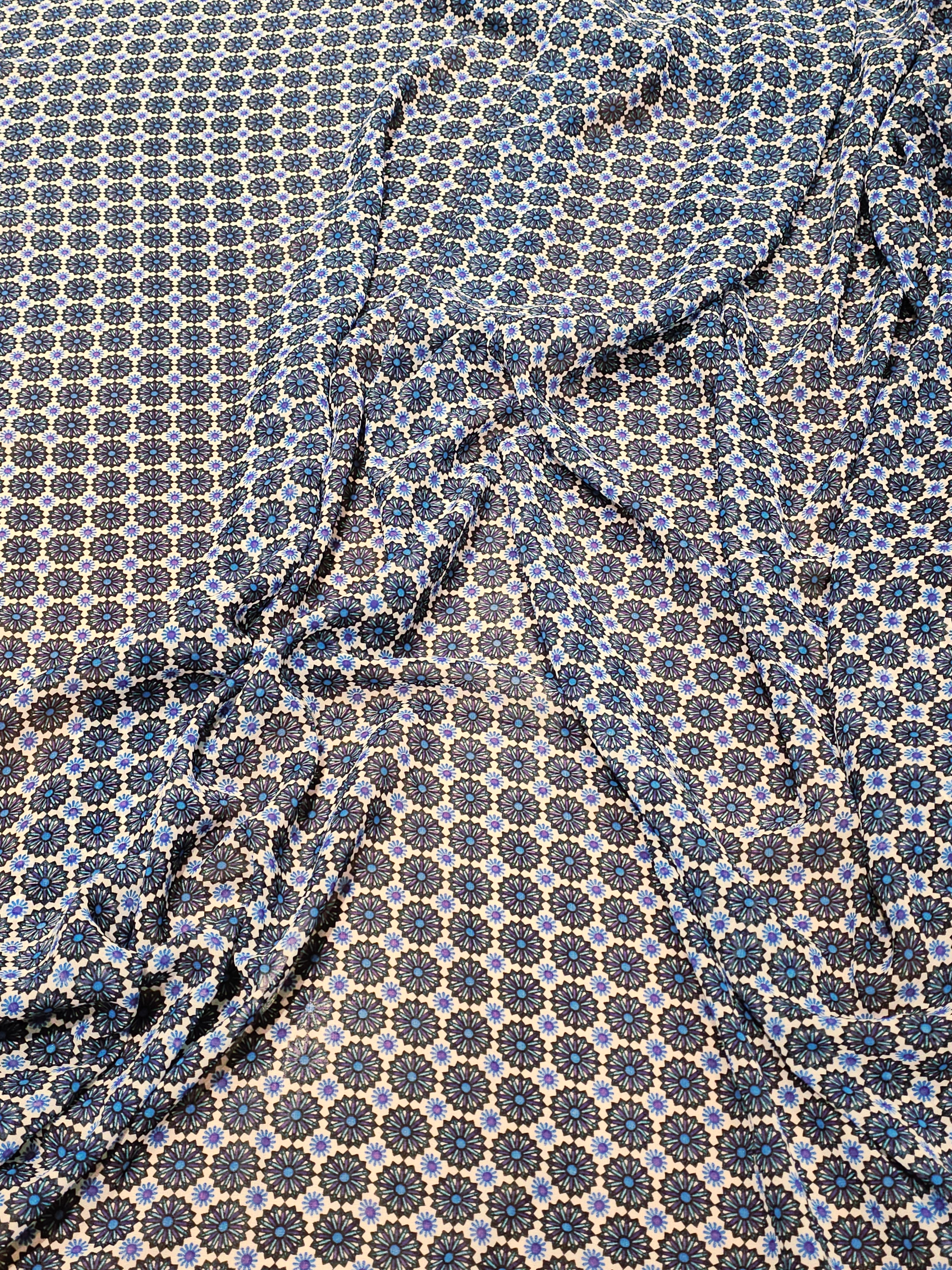 Silky Chiffon with Star Tile Pattern