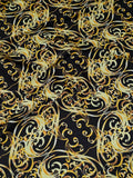Versace acanthus barok desenli ipeksi saten kumaş, parlak ve dökümlü yüzey