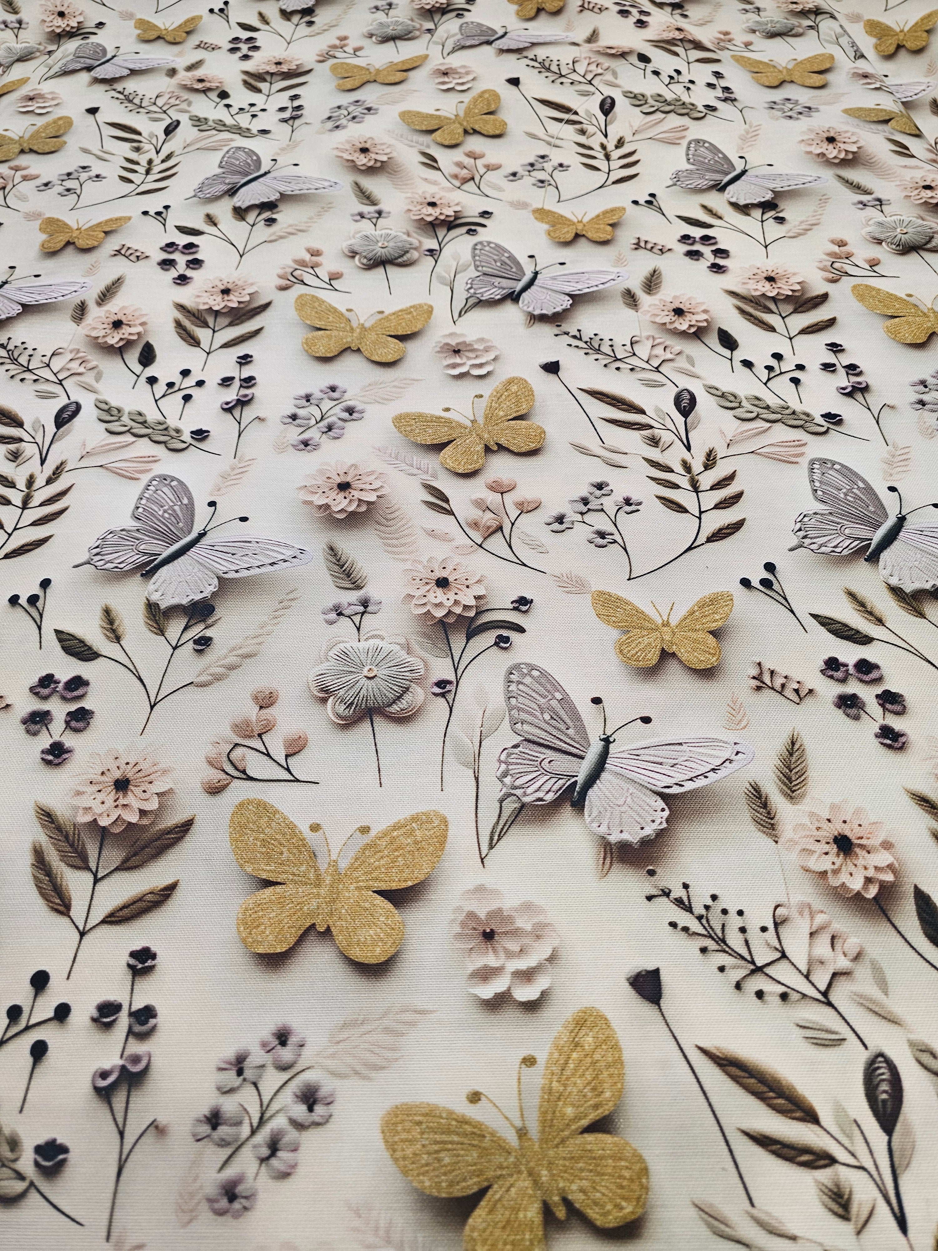 3D Butterfly Pattern Duck Fabric