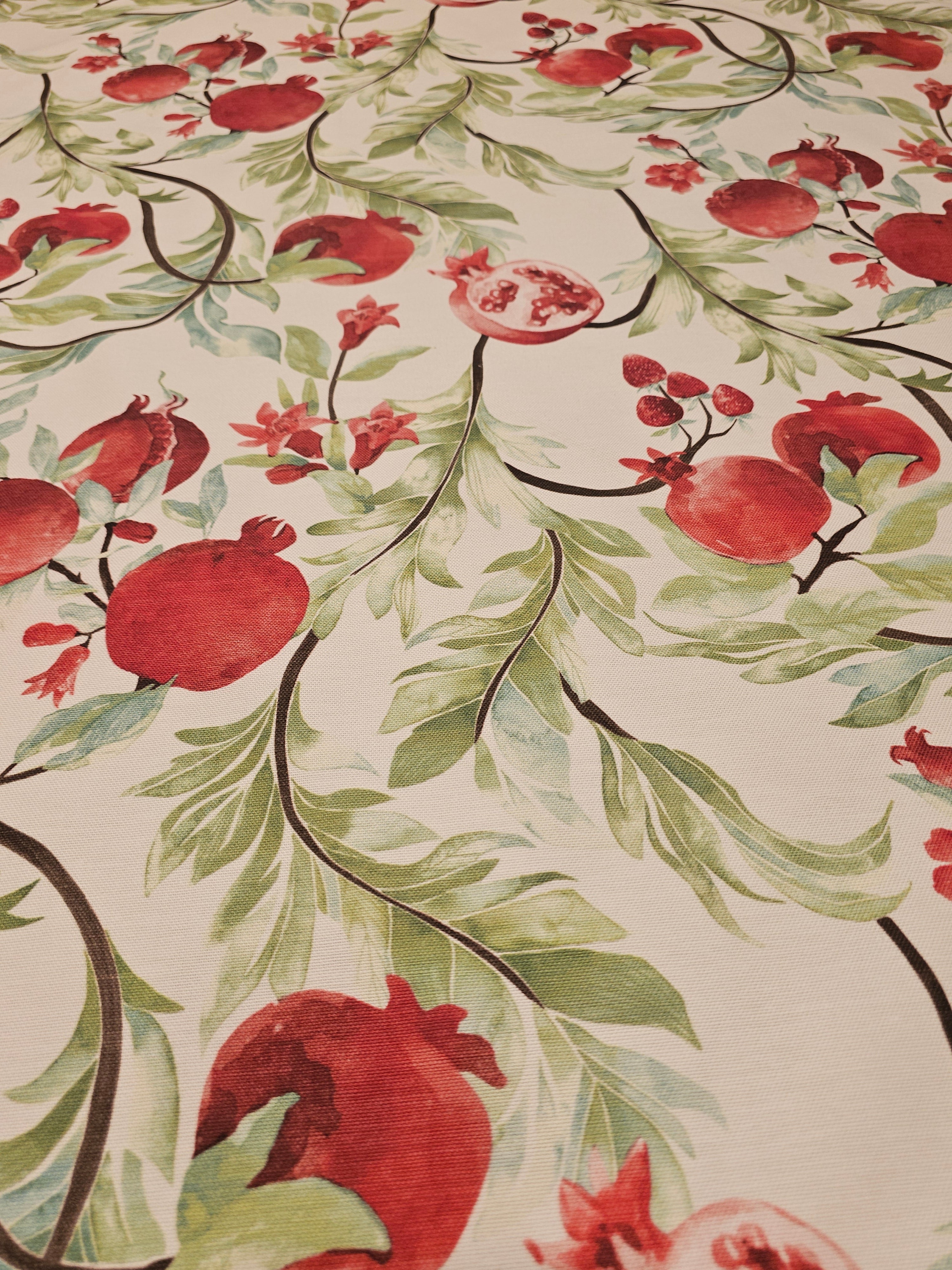 Pomegranate Patterned Duck Fabric