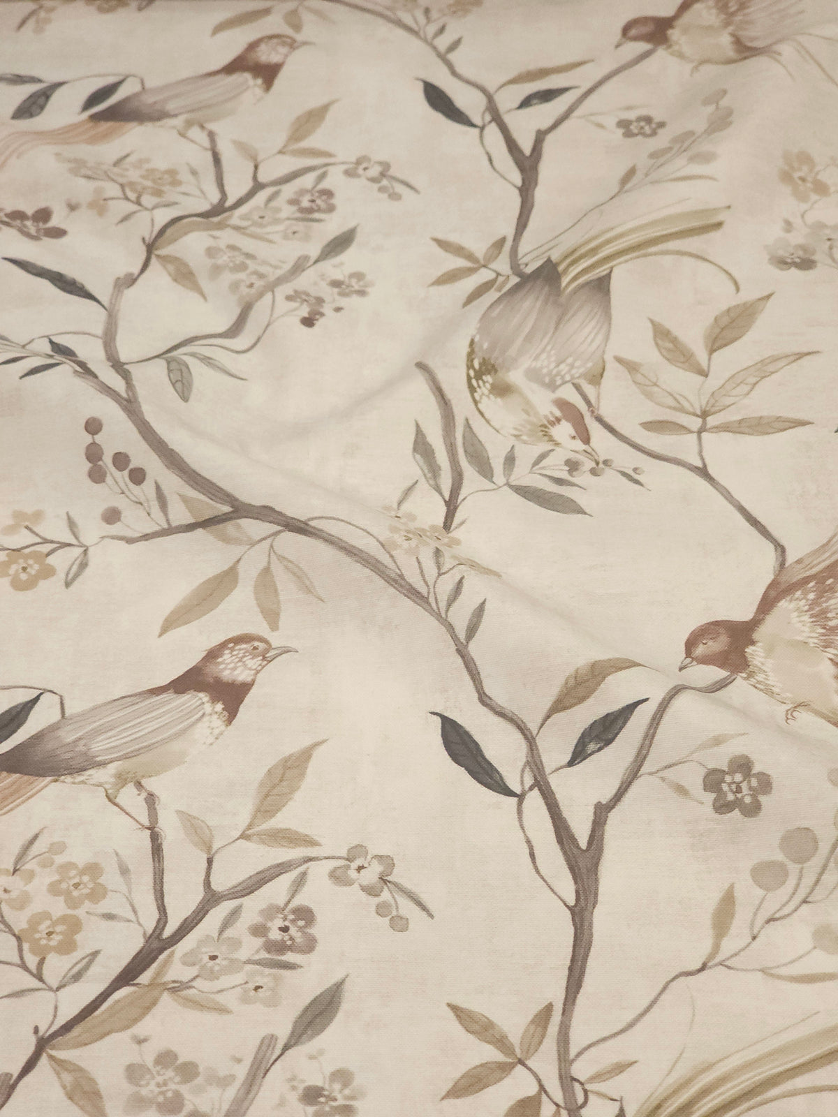 Pastel Kuş Desenli Duck Kumaş
