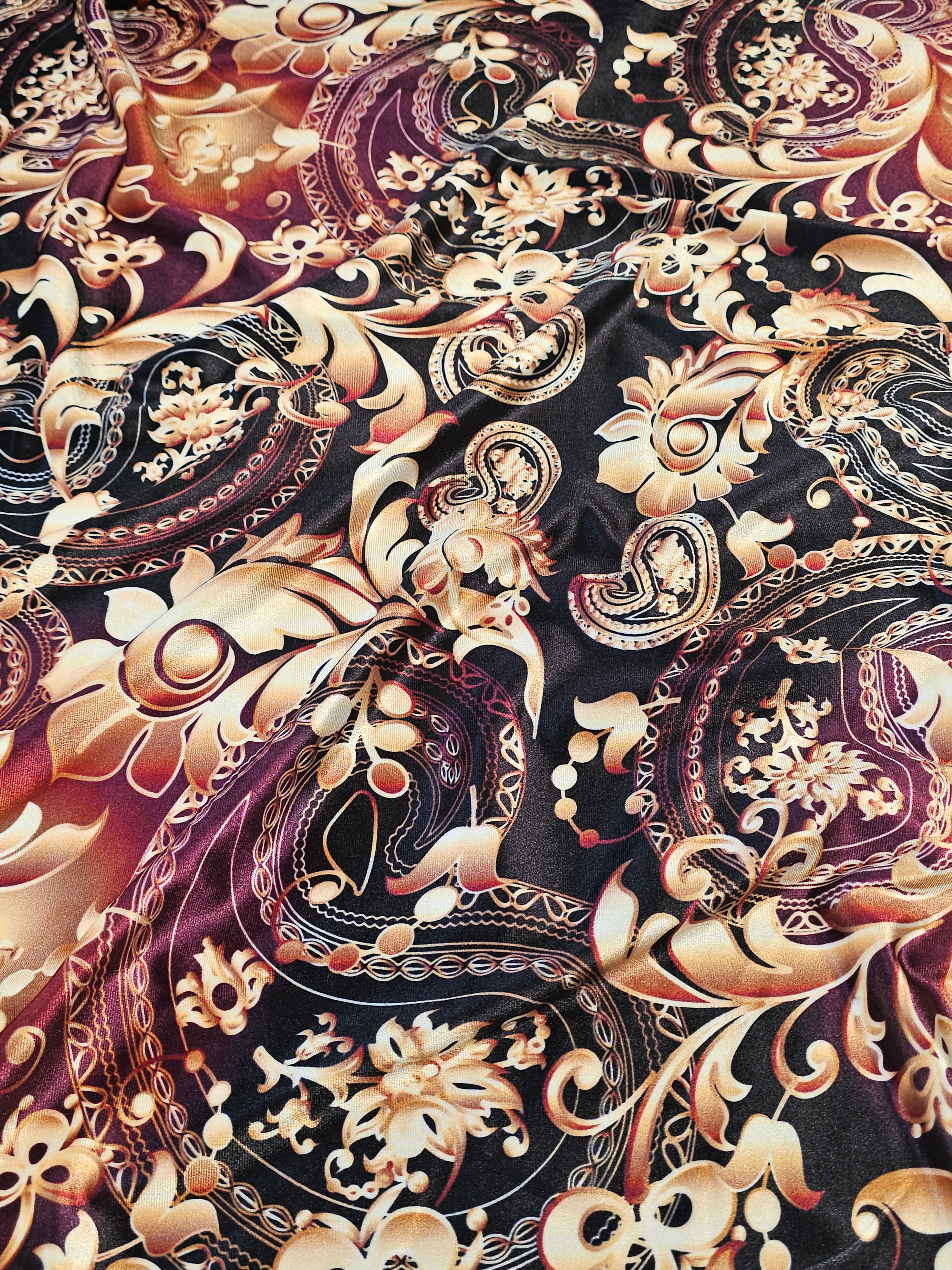 Noble Shawl Patterned Silk Velvet