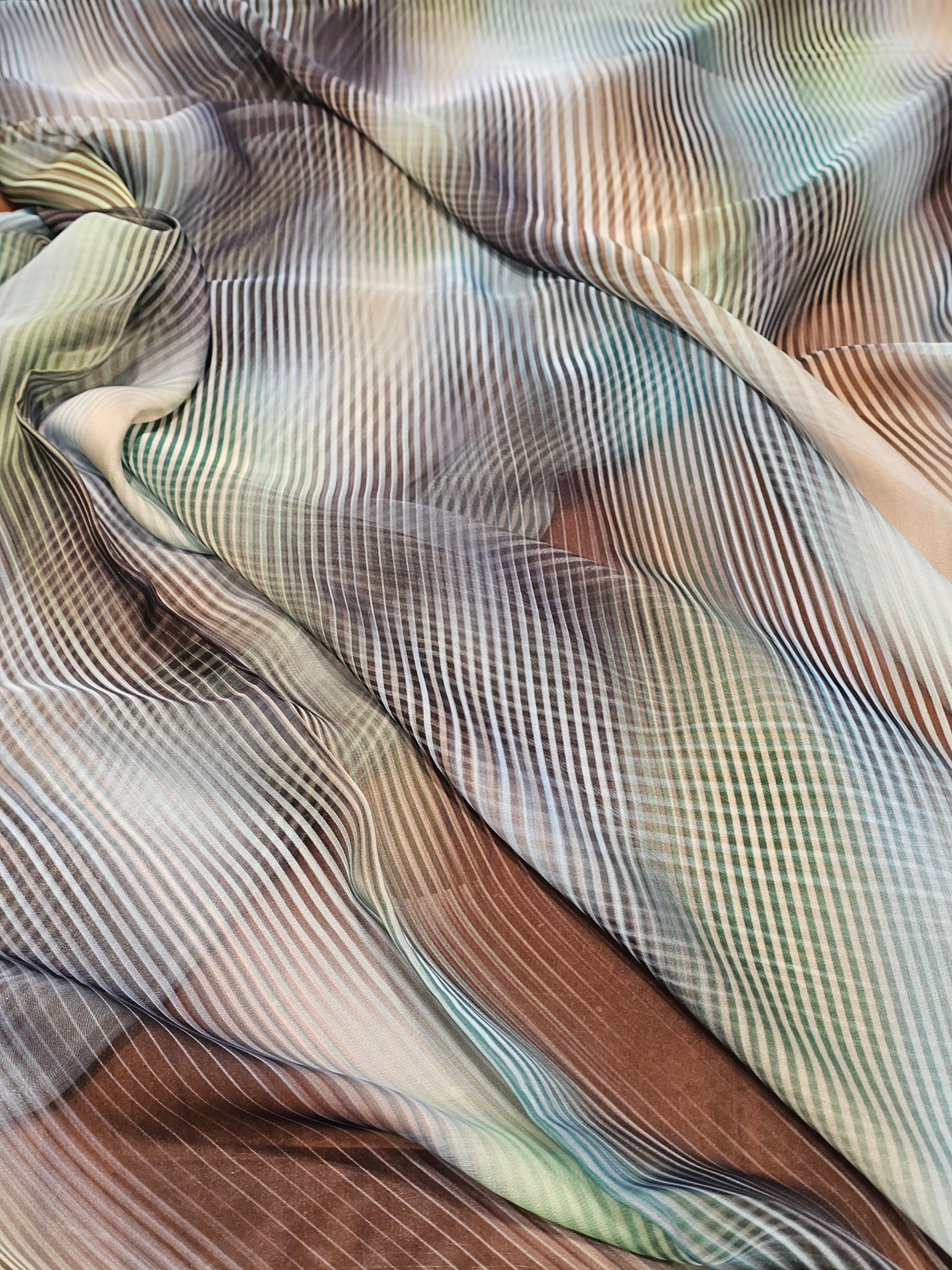 Striped Silky Chiffon