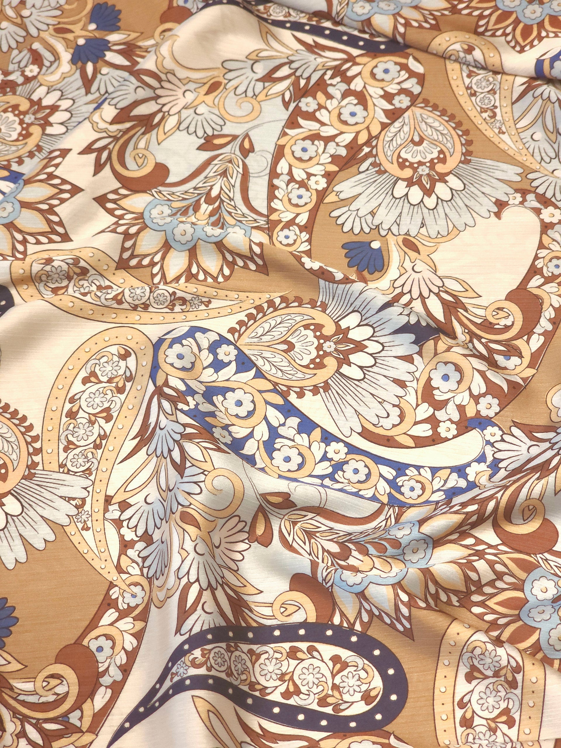 Laleli Shawl Patterned Silky Yoryo Satin Fabric