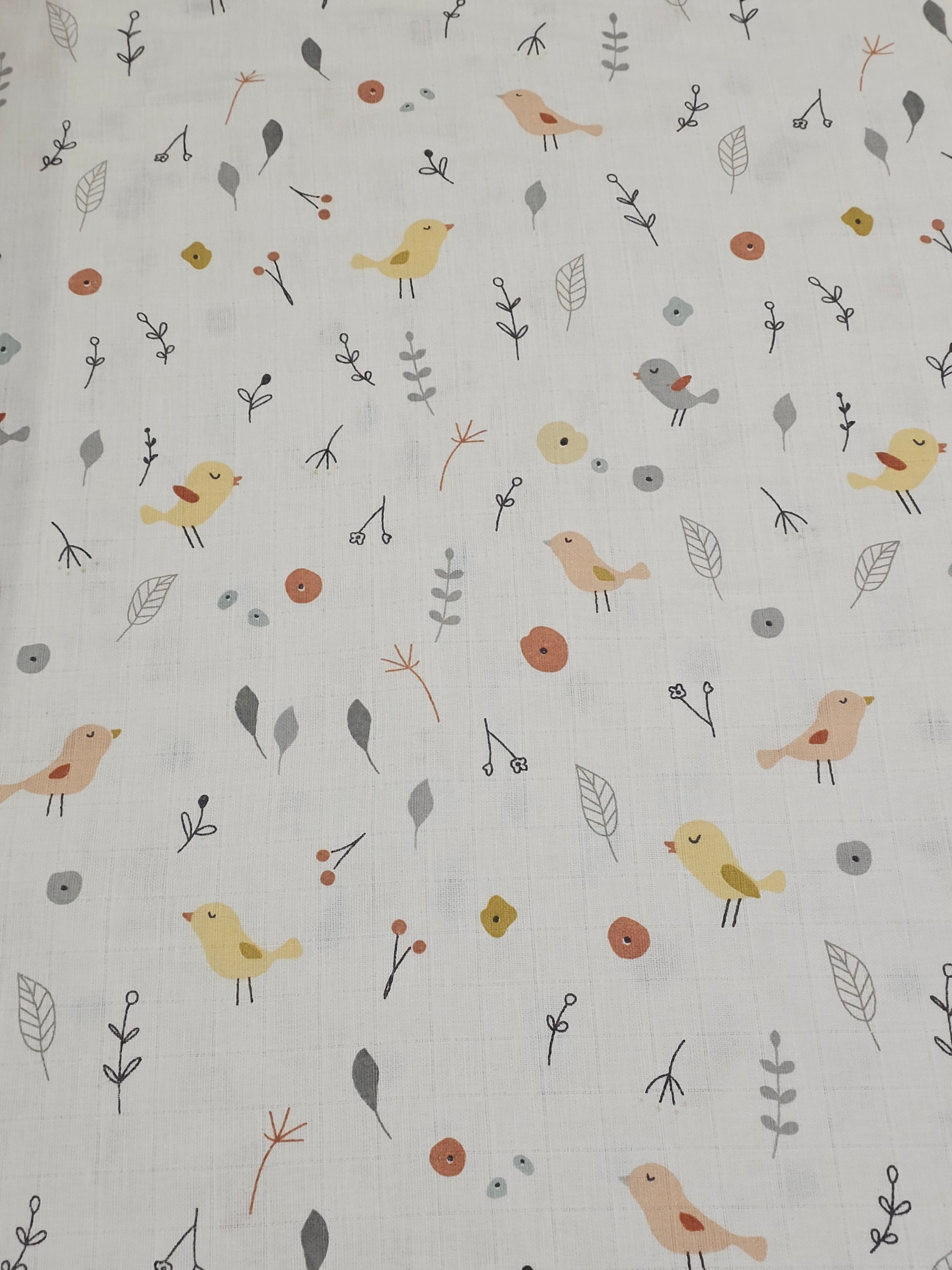 Bird Patterned Muslin Cloth