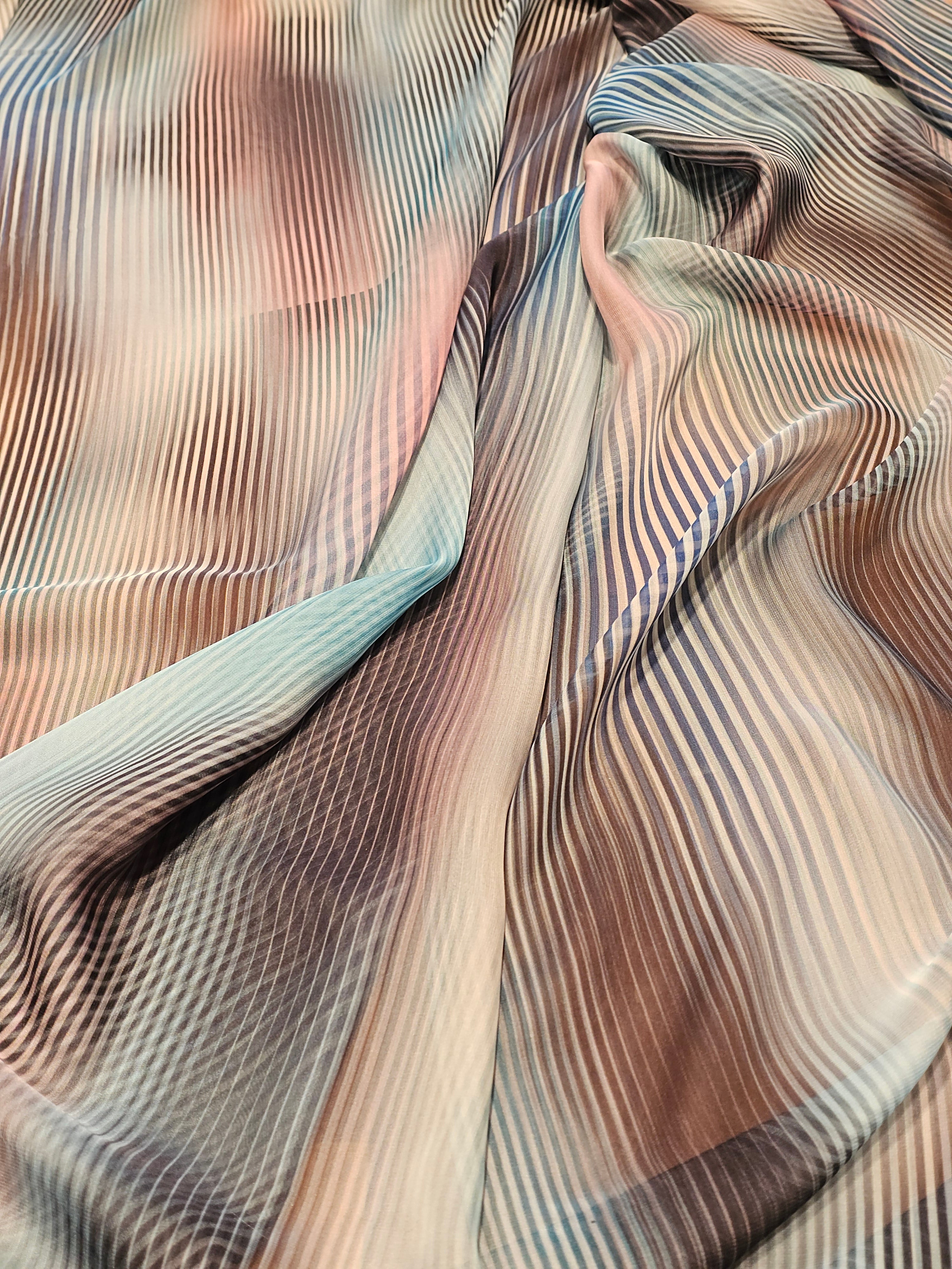 Striped Silky Chiffon