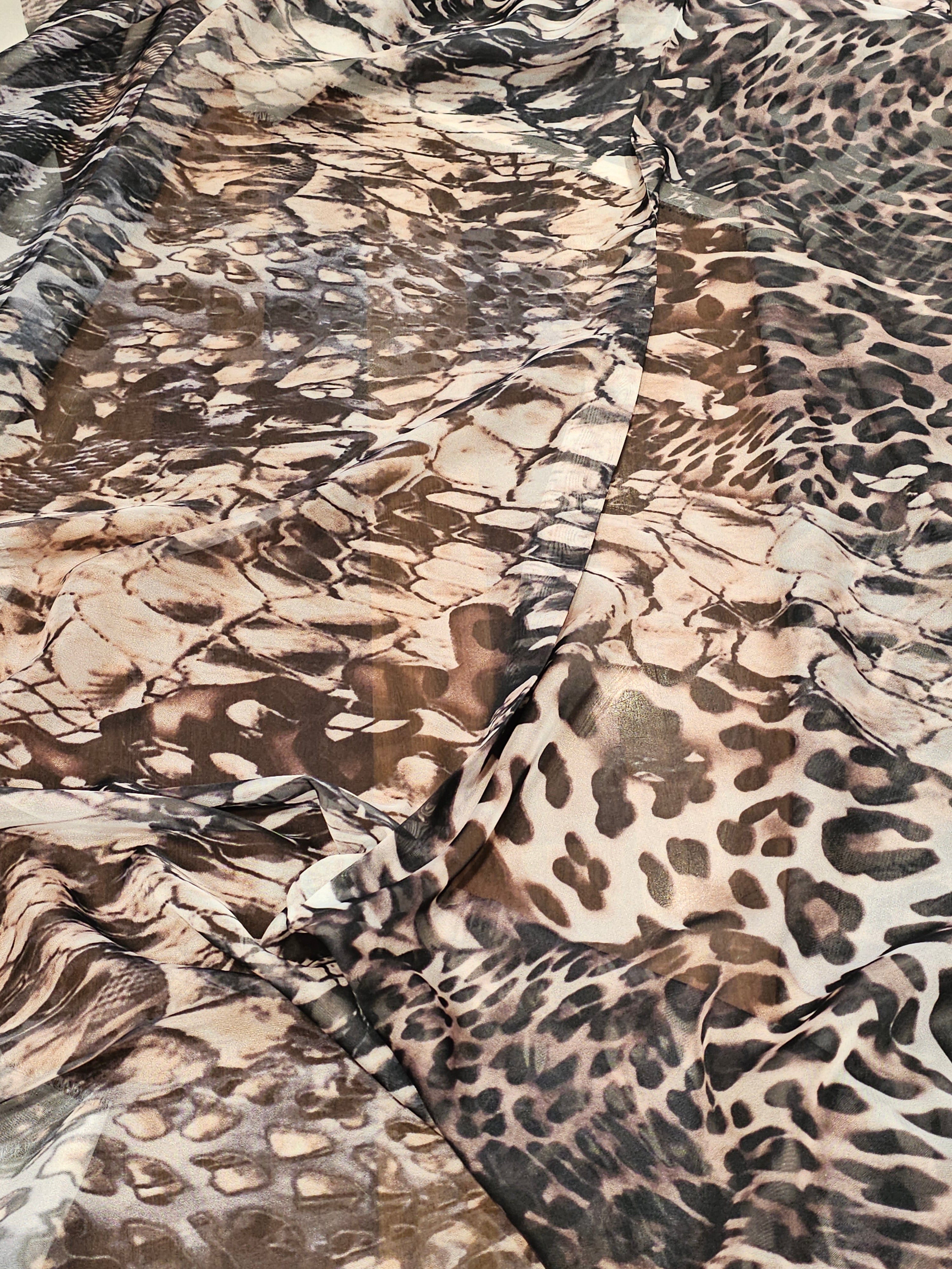 Silky Chiffon with Snake Pattern