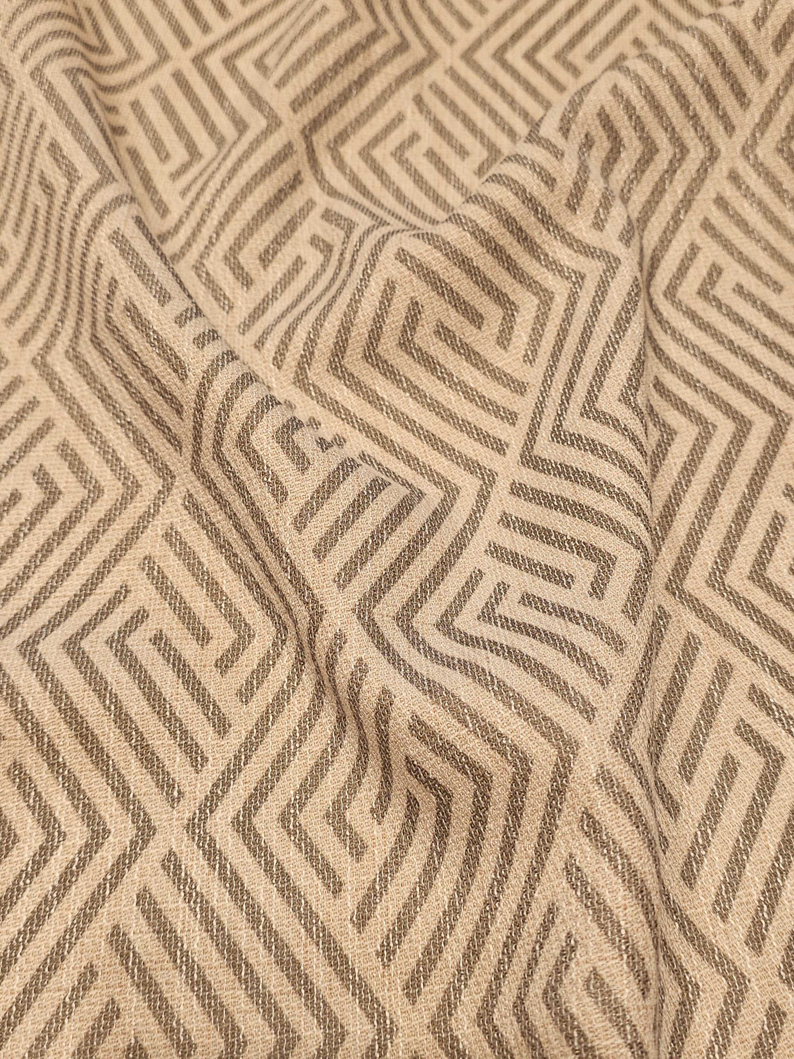 Zigzag Patterned Jabu Linen Fabric