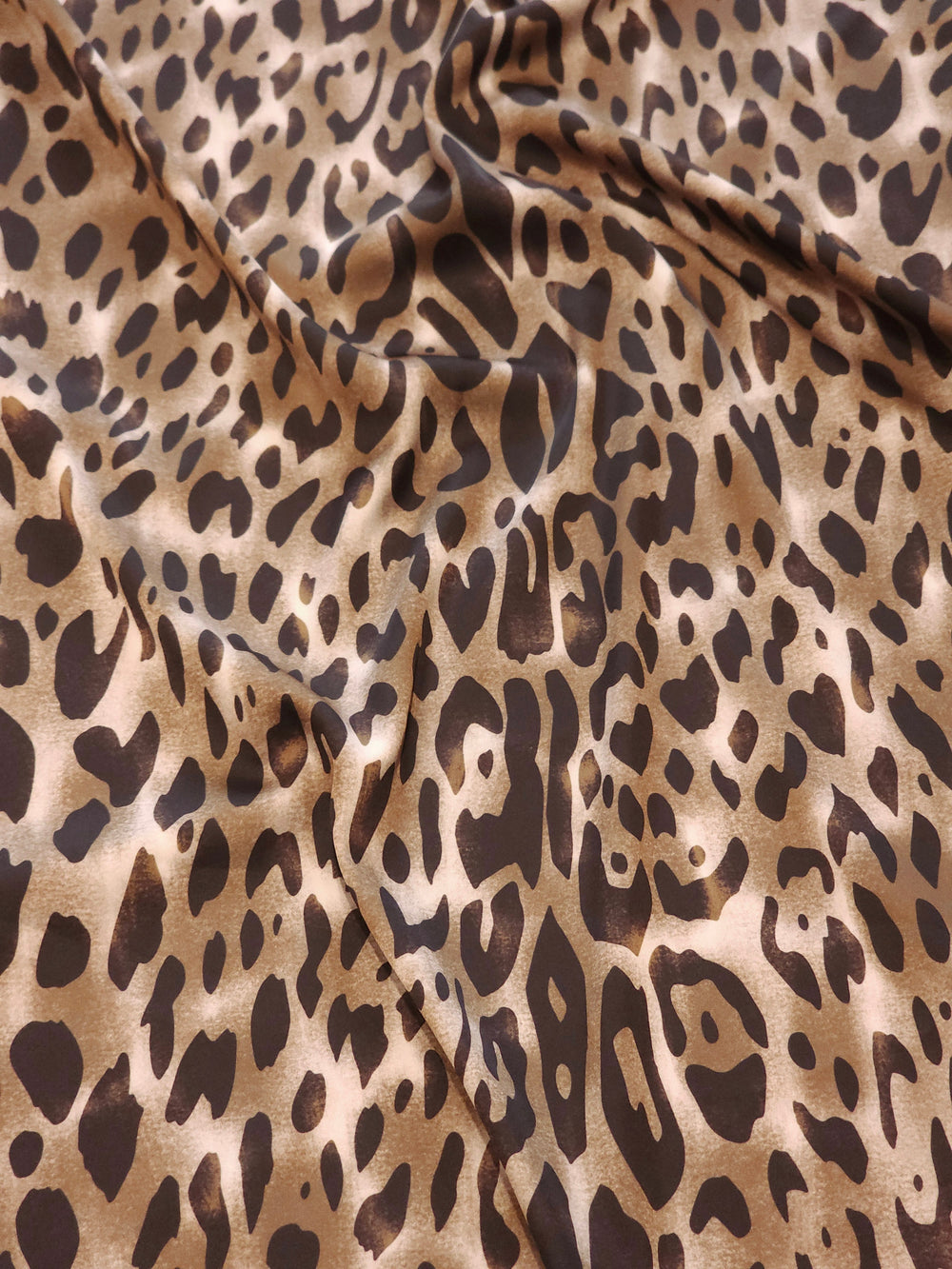 Leopard Print Silky Satin Fabric