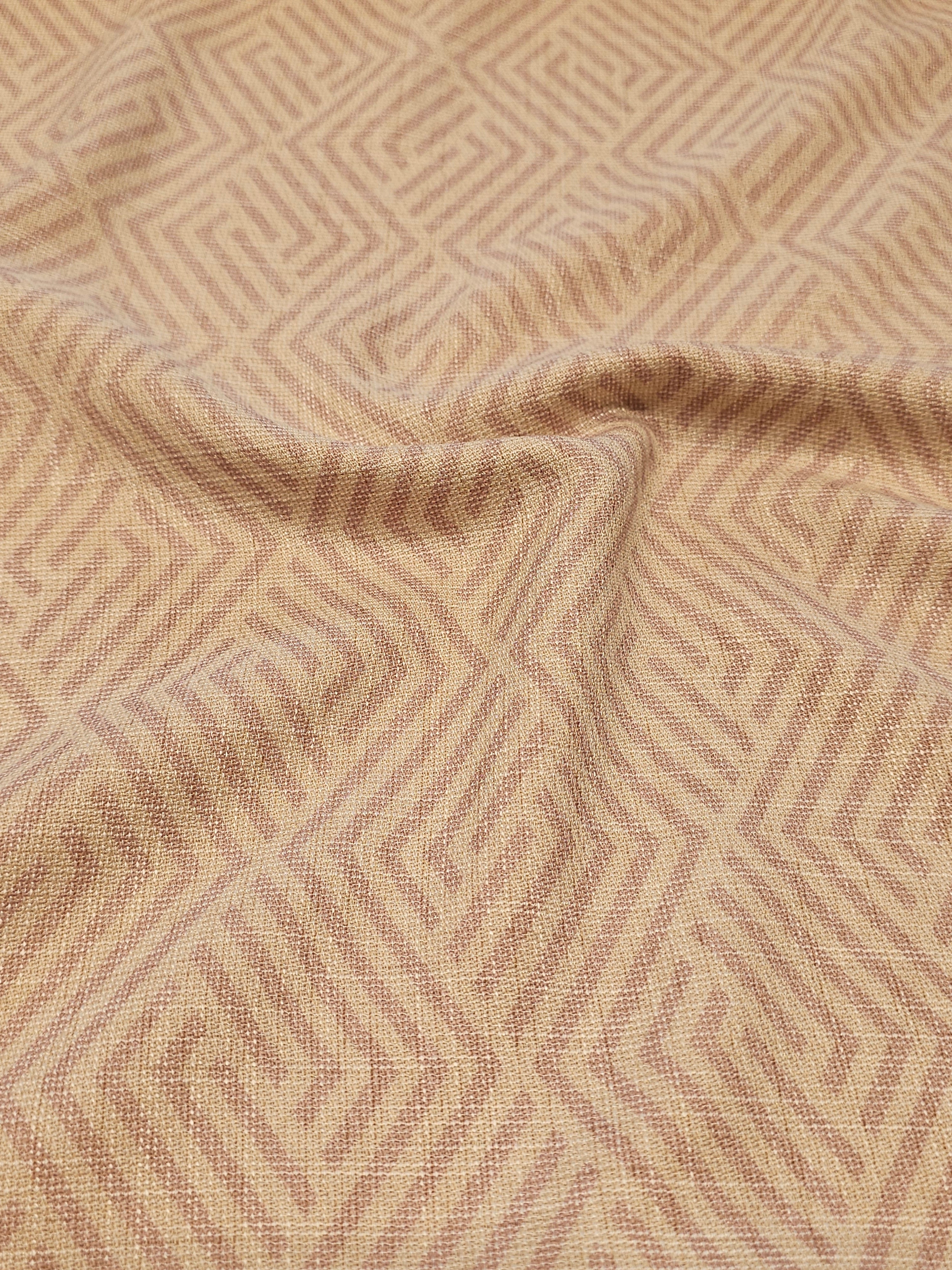 Zigzag Patterned Jabu Linen Fabric