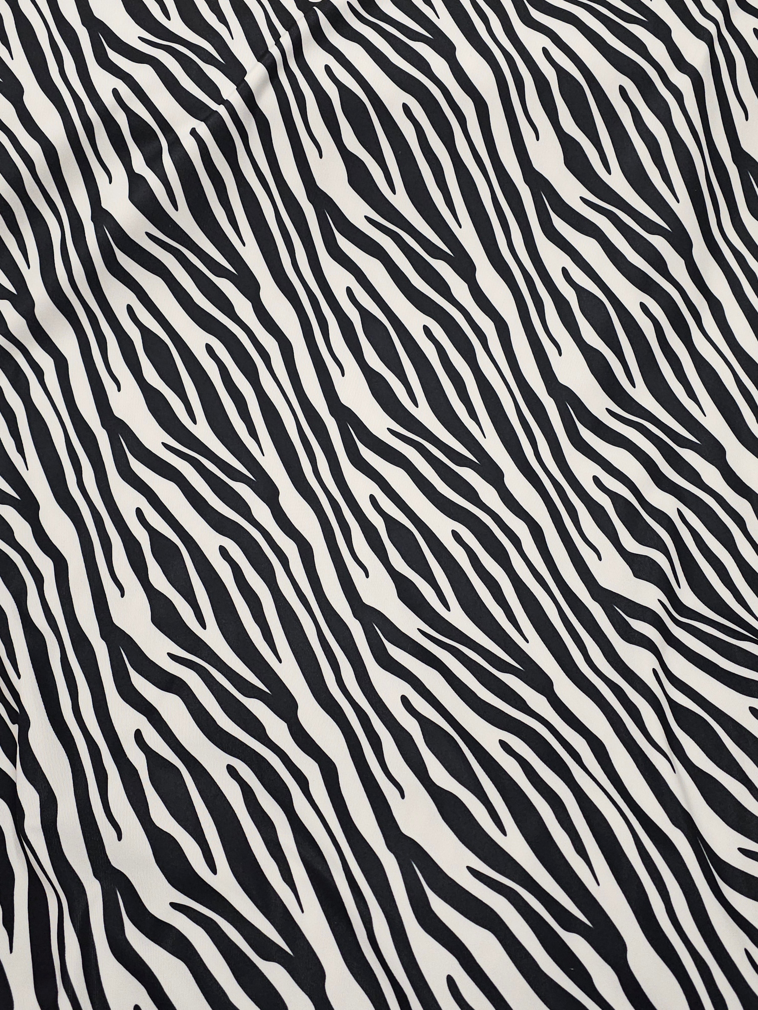 Zebra Patterned Thin Scuba Fabric