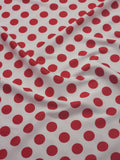 Diagonal Large Polka Dot Silky Satin Fabric