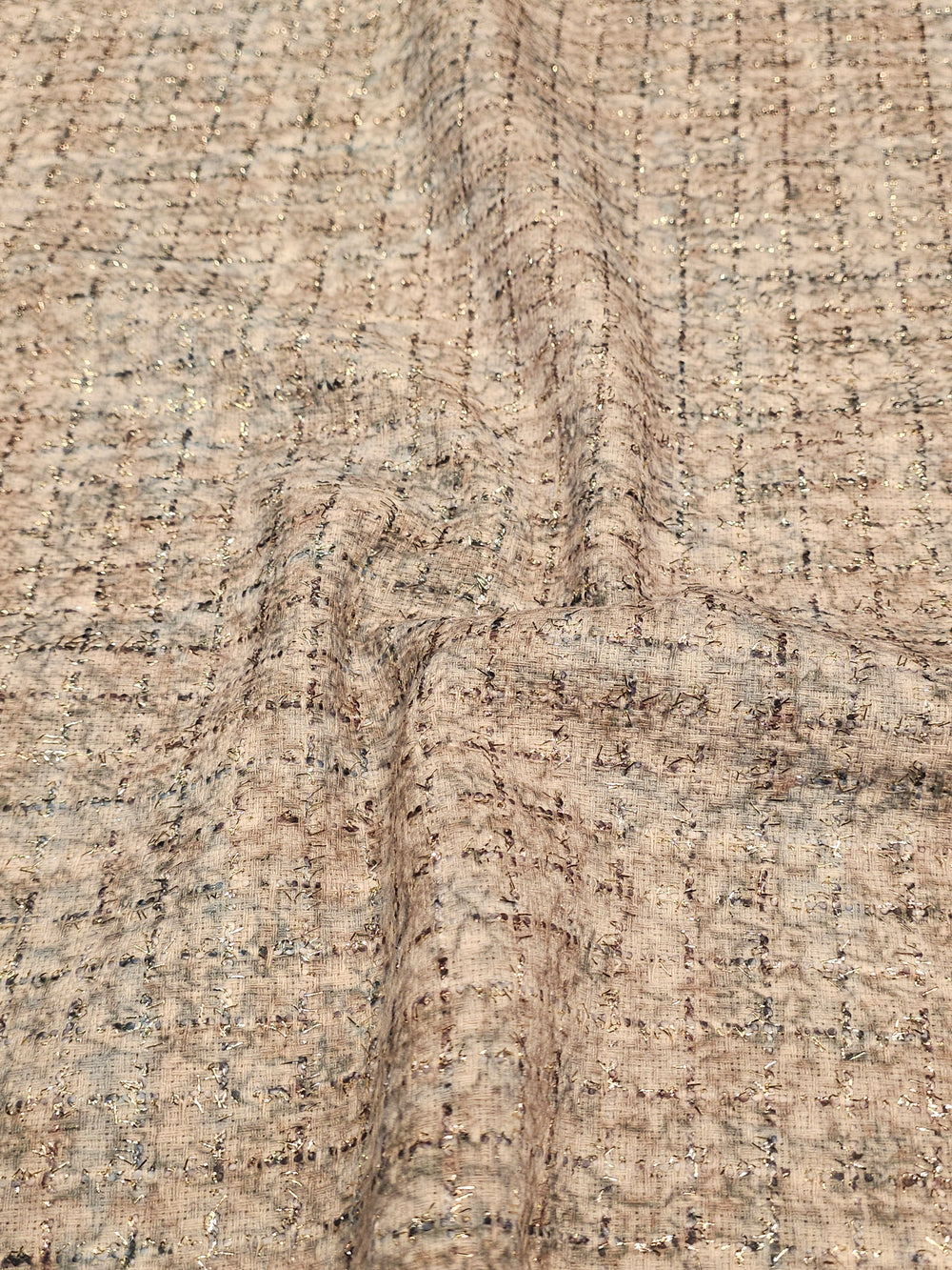 Şanel Kumaş – Geometrik Desenli, Orta Dökümlü, Tweed Dokulu, Ceketlik, Kabanlık | Çerçiler Kumaş