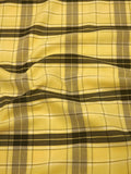 Likralı İskoç Tartan Kumaş-Sarı