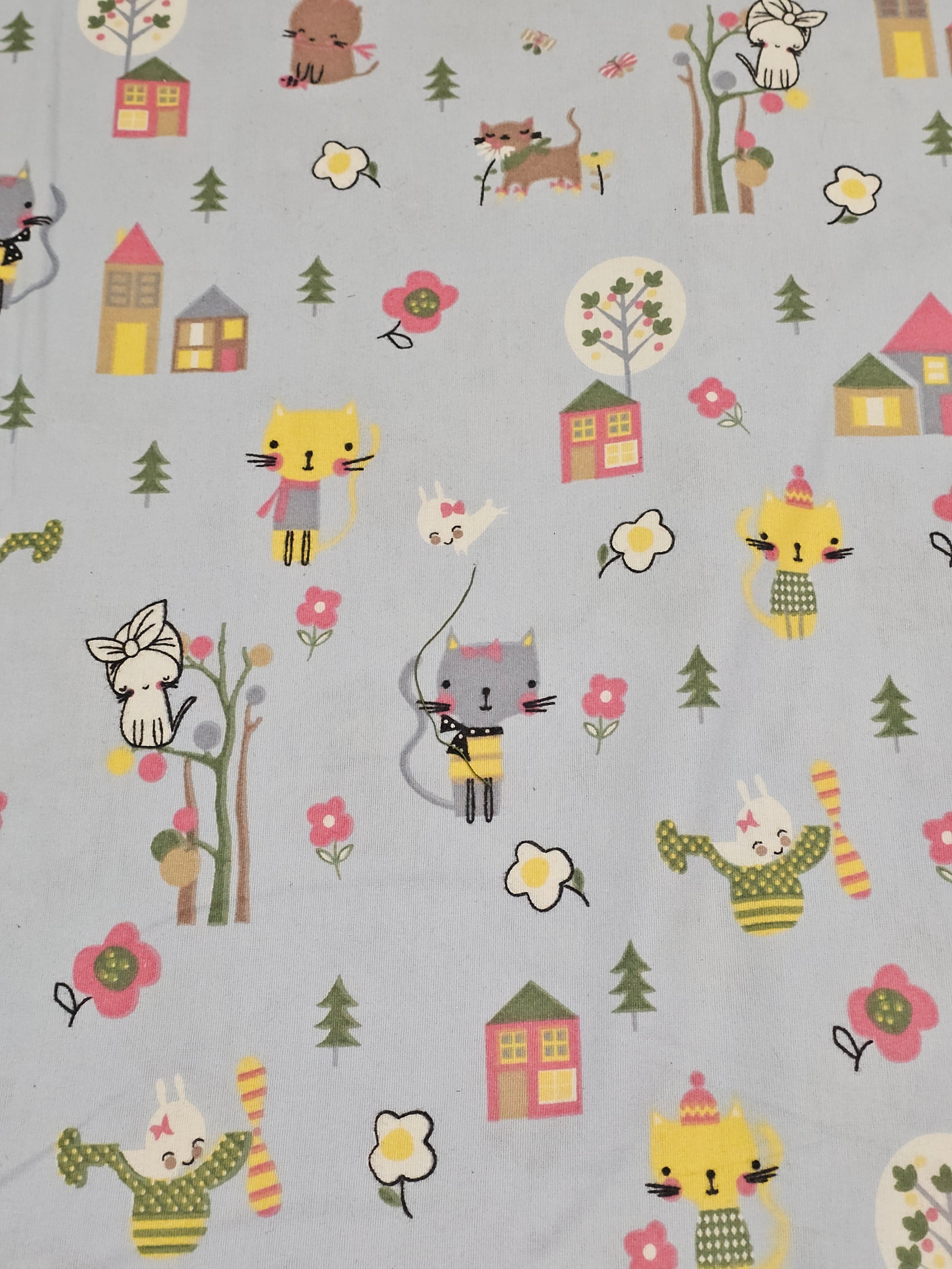 Our Neighborhood Cats Patterned Flannel