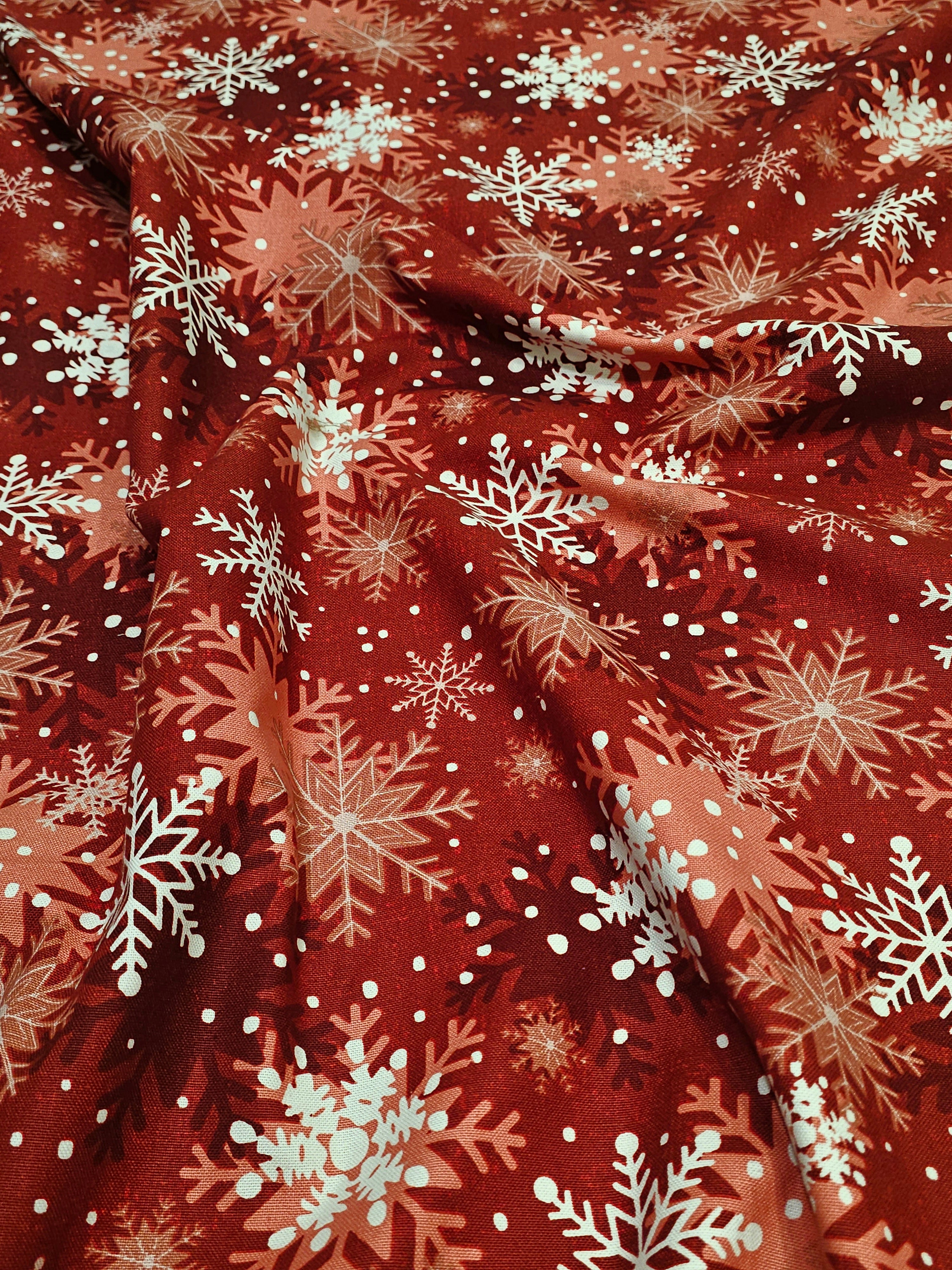 Snow Crystal Patterned Duck Fabric