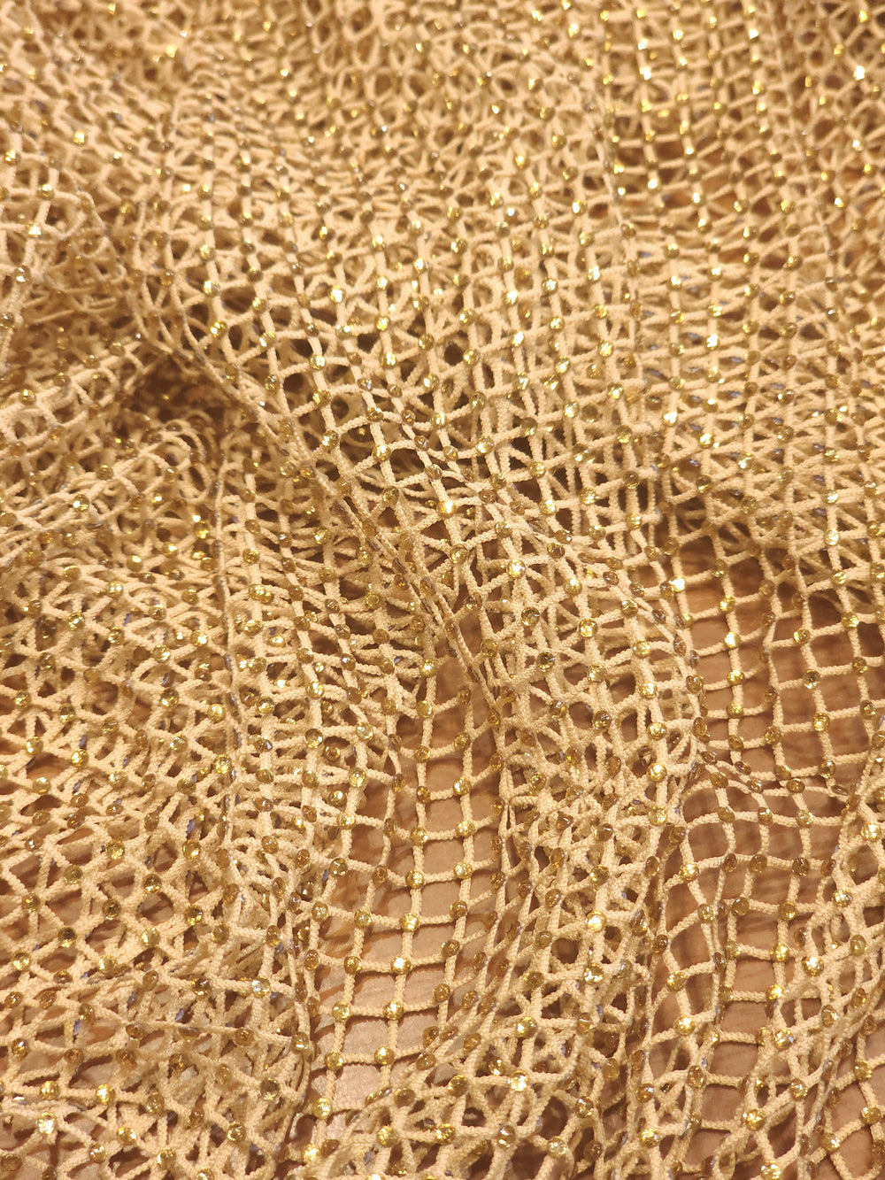 Stone Embellished Mesh Fabric