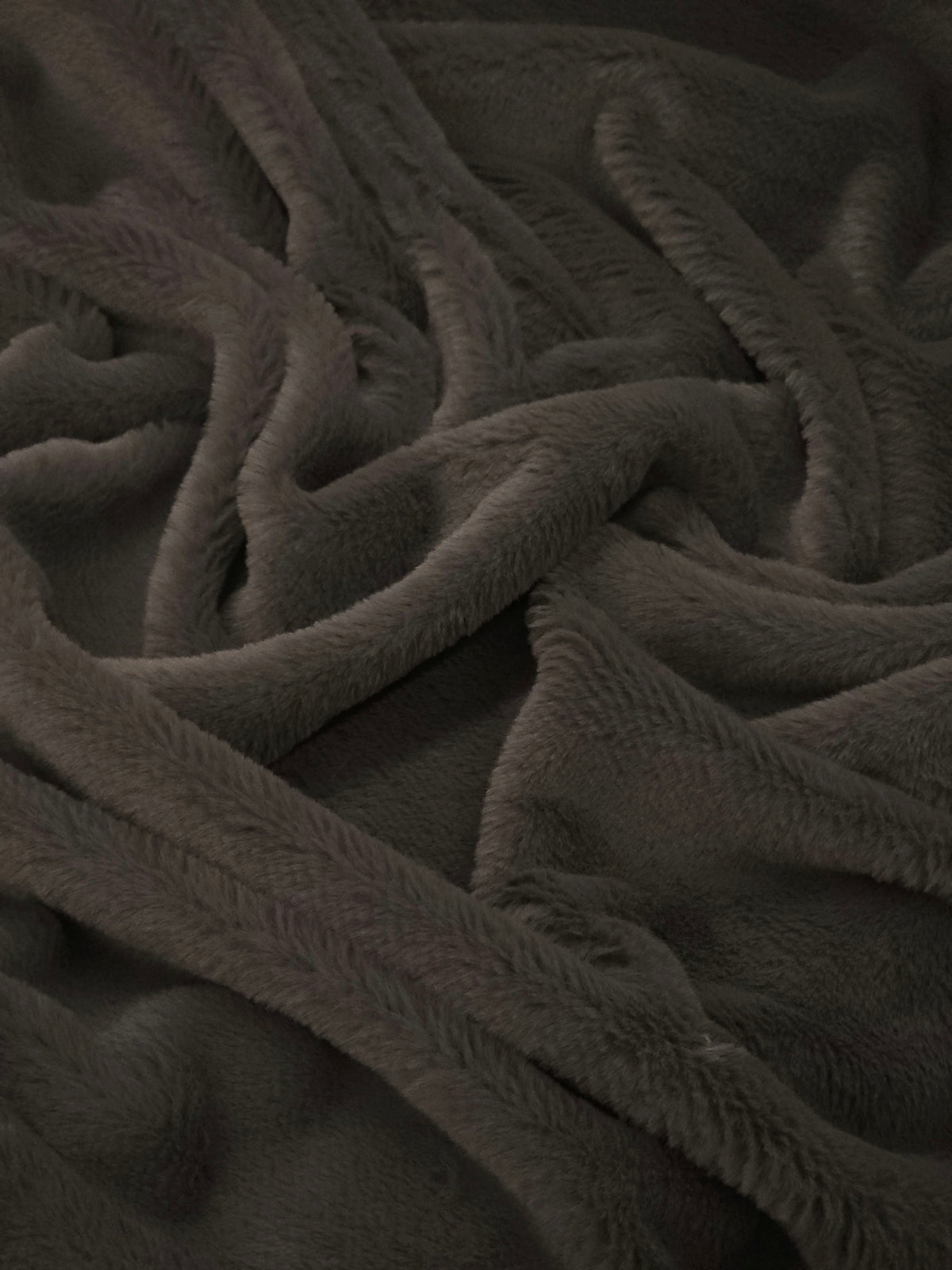 Softy Peluş Kumaş – yüksek dökümlü, Döşemelik, Kostüm, Yastık - Kırlent kılıfı için – Gri