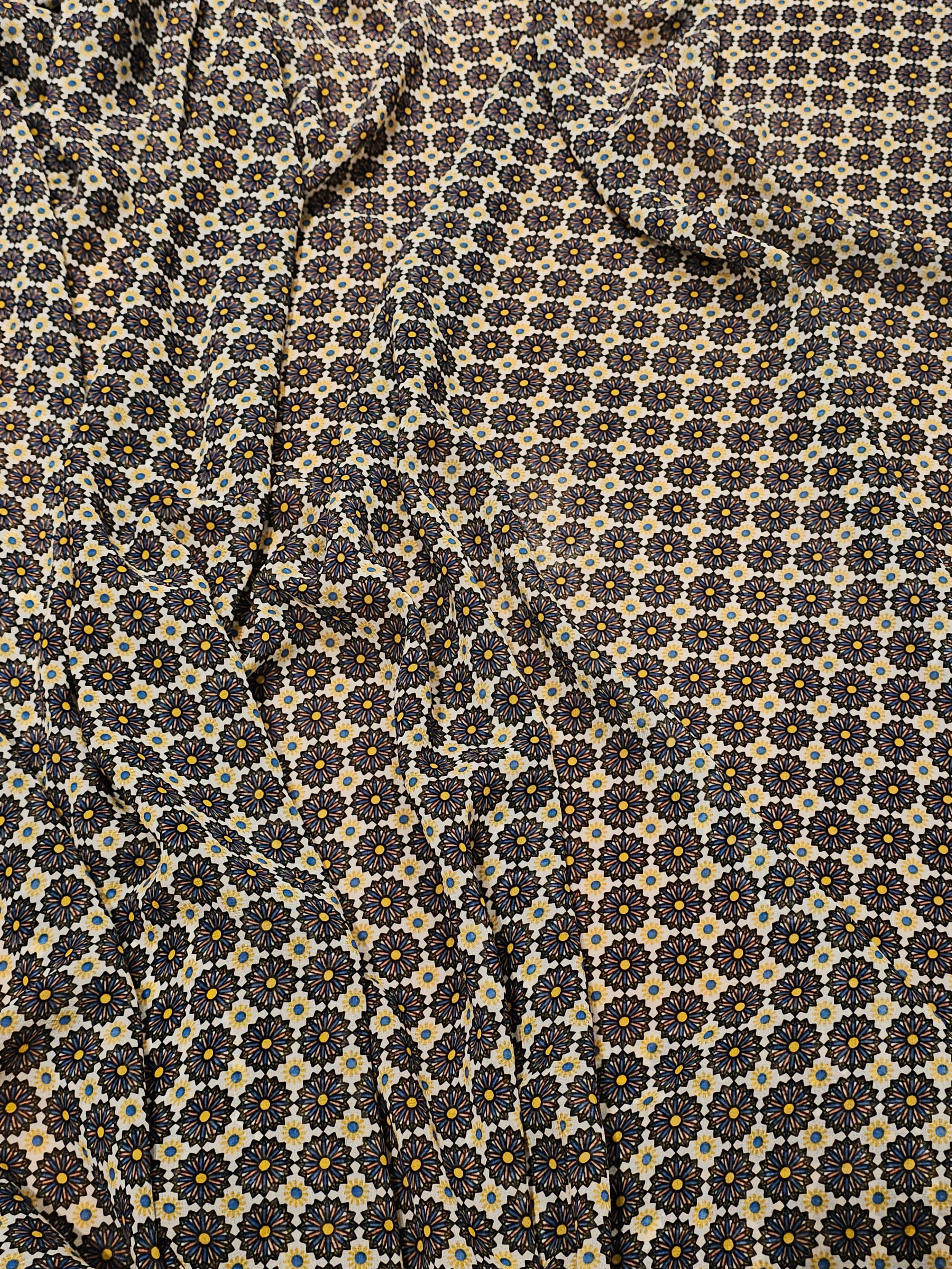 Silky Chiffon with Star Tile Pattern