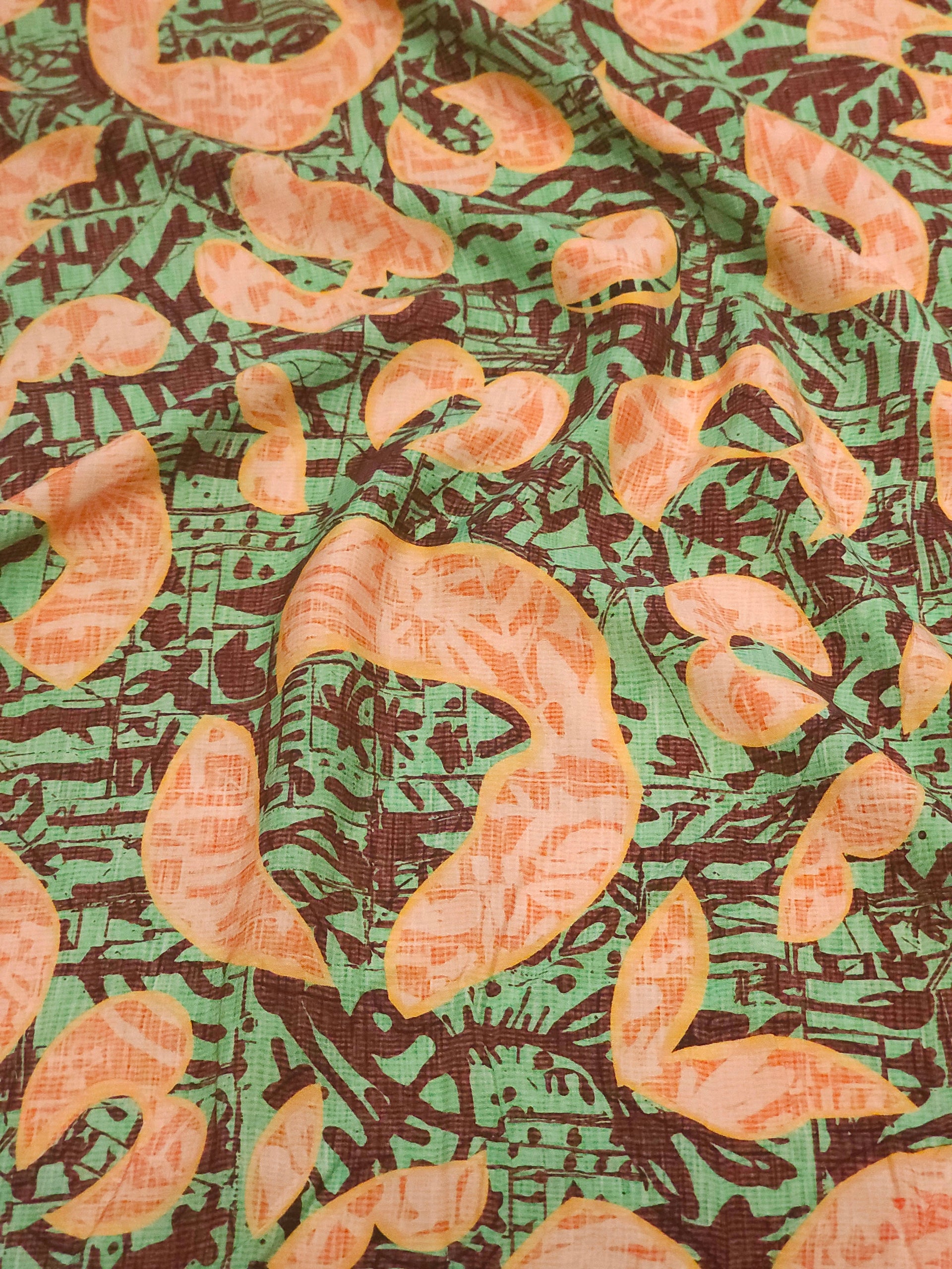 Alphabet Patterned Viscose Fabric
