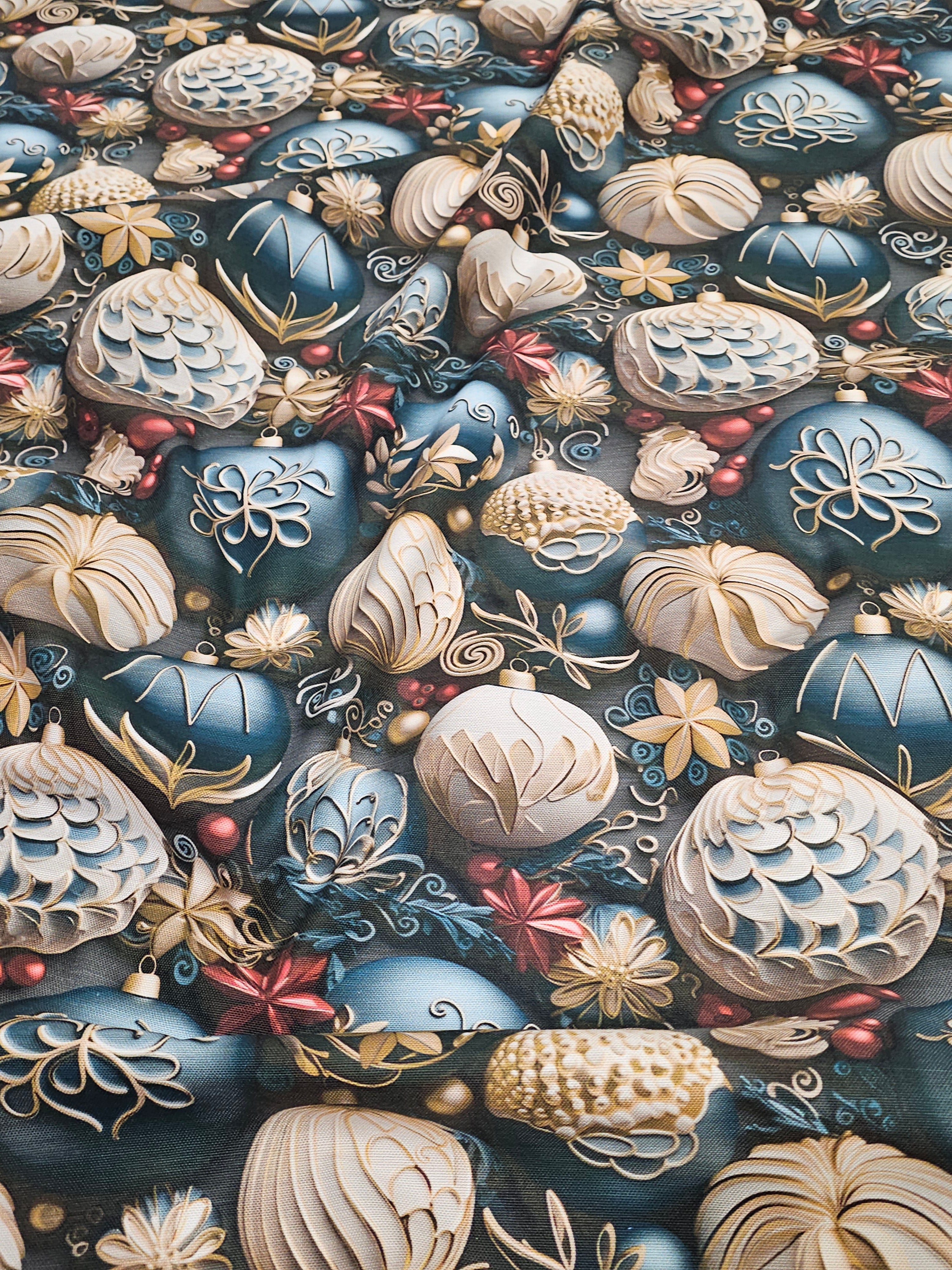 Christmas Decorations Patterned Duck Fabric