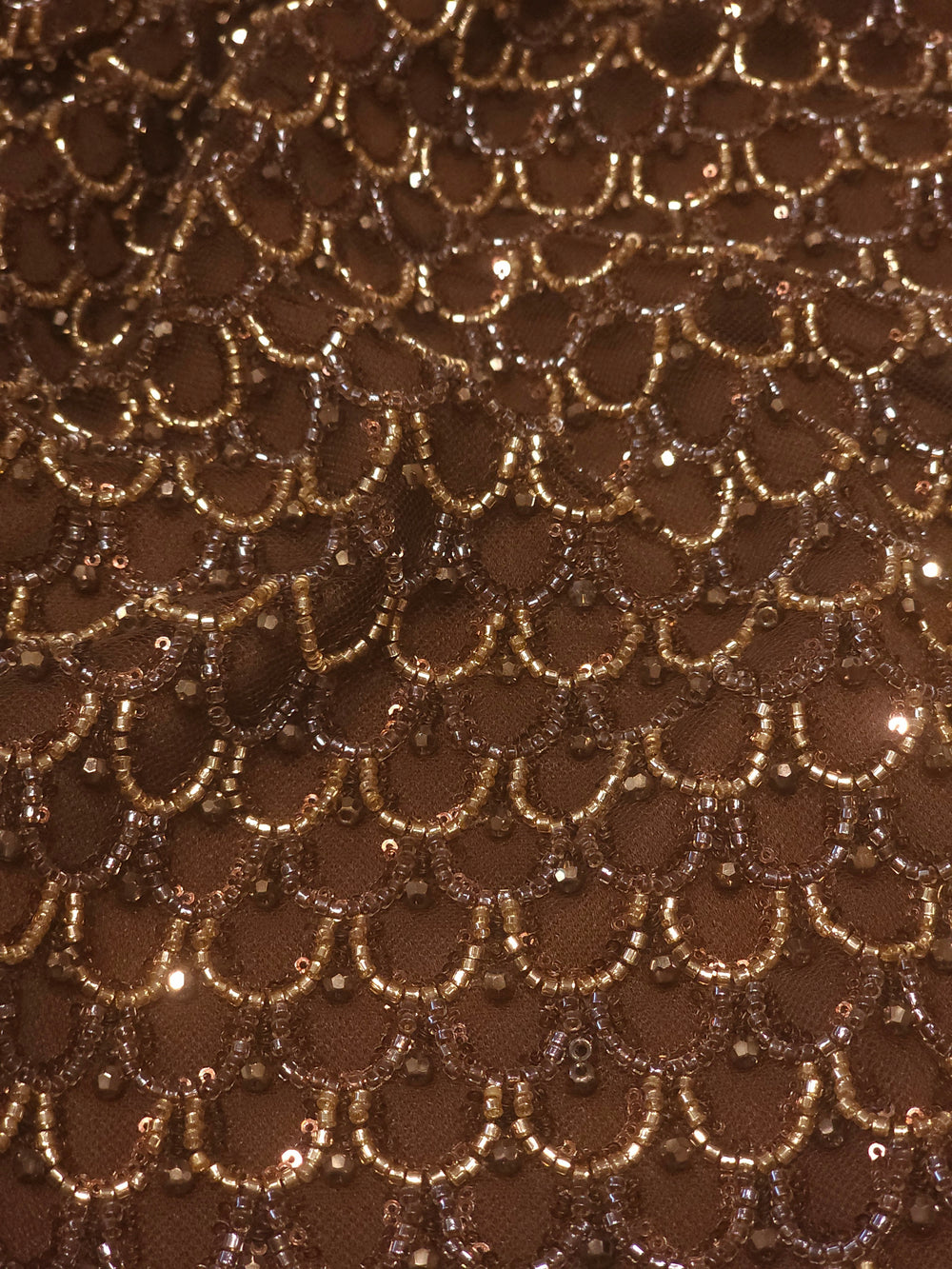 Fabric with Beaded Embroidery and Belt Motif