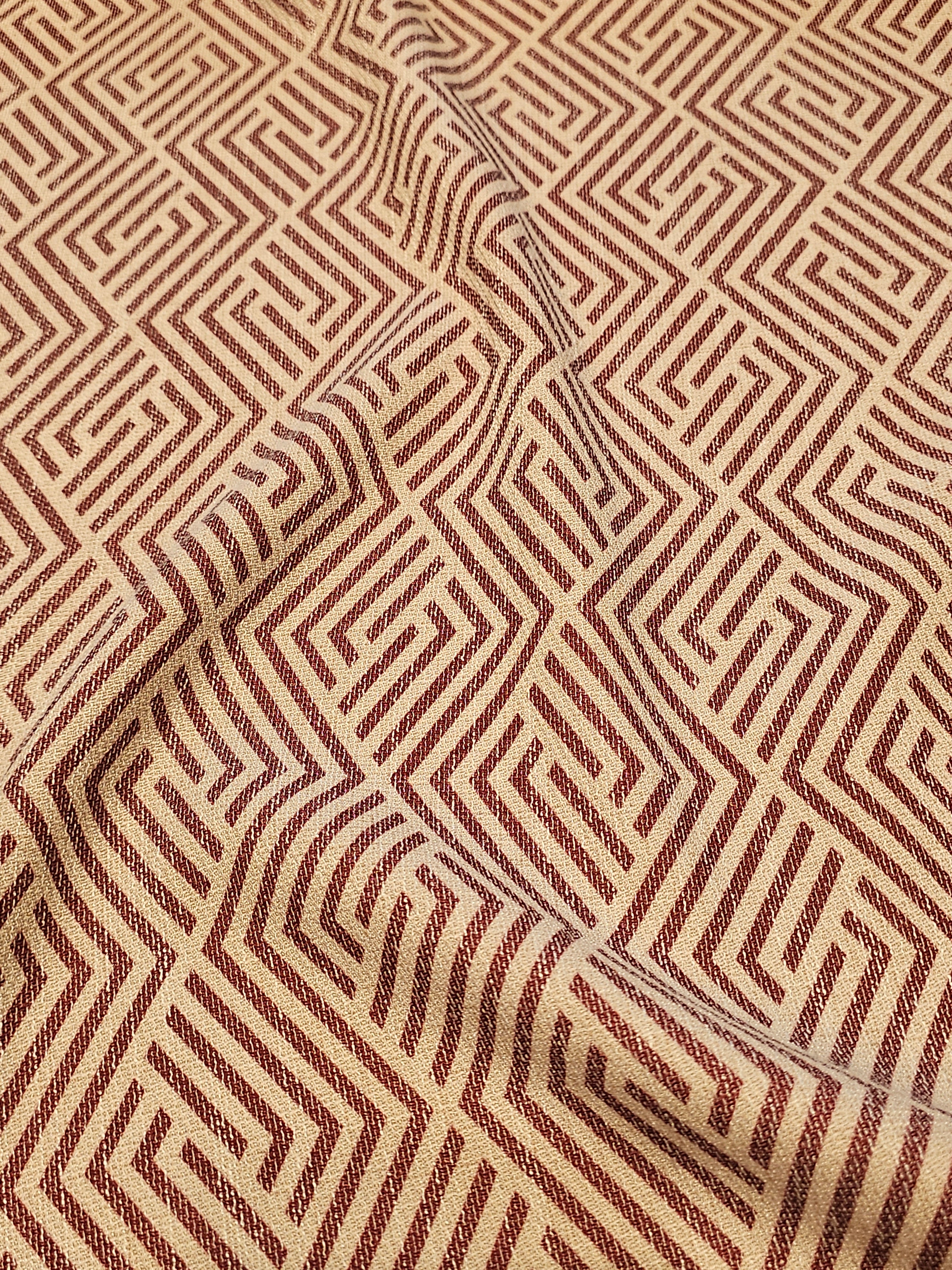 Zigzag Patterned Jabu Linen Fabric