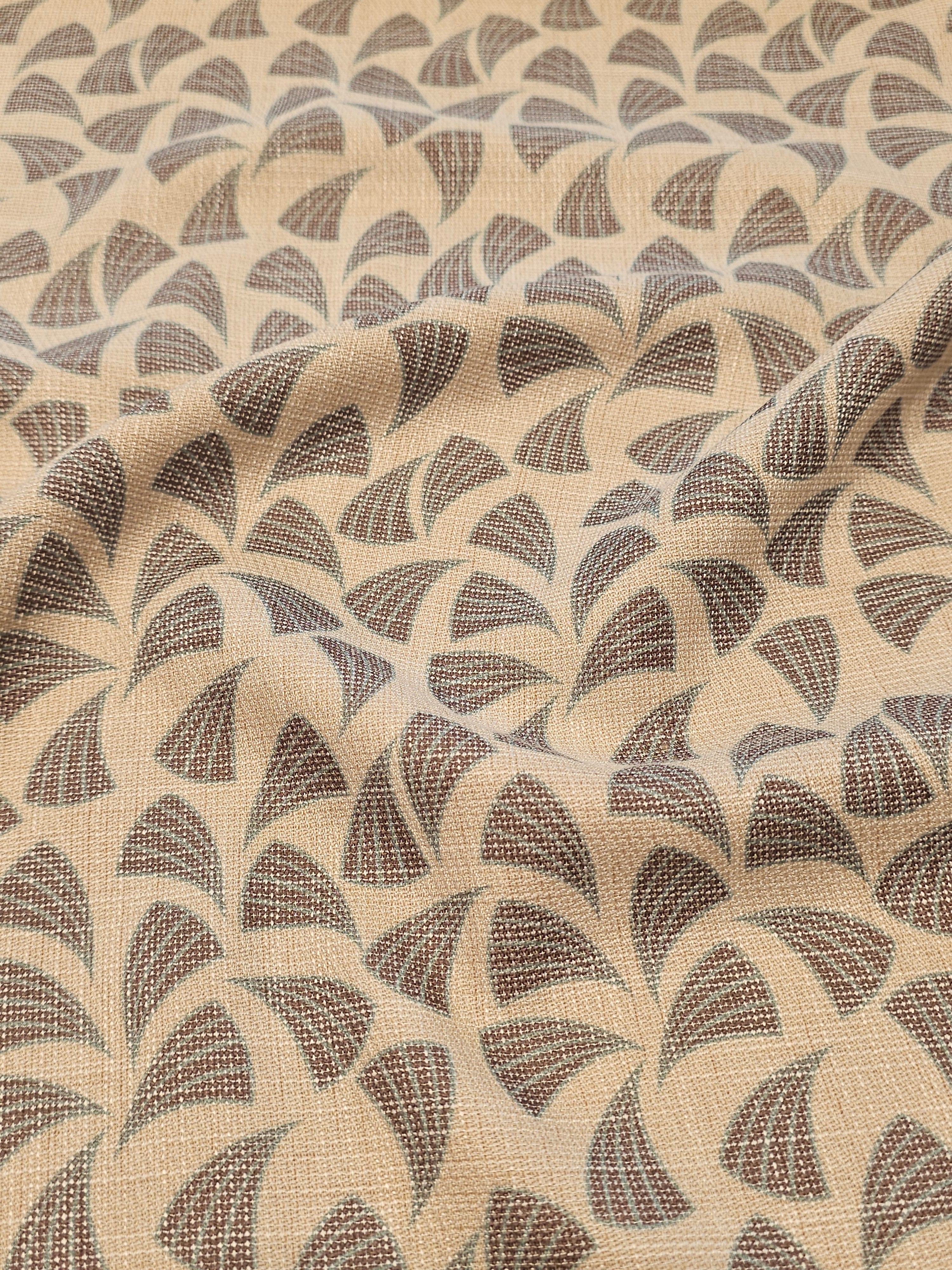 Seashell Patterned Jabu Linen Fabric
