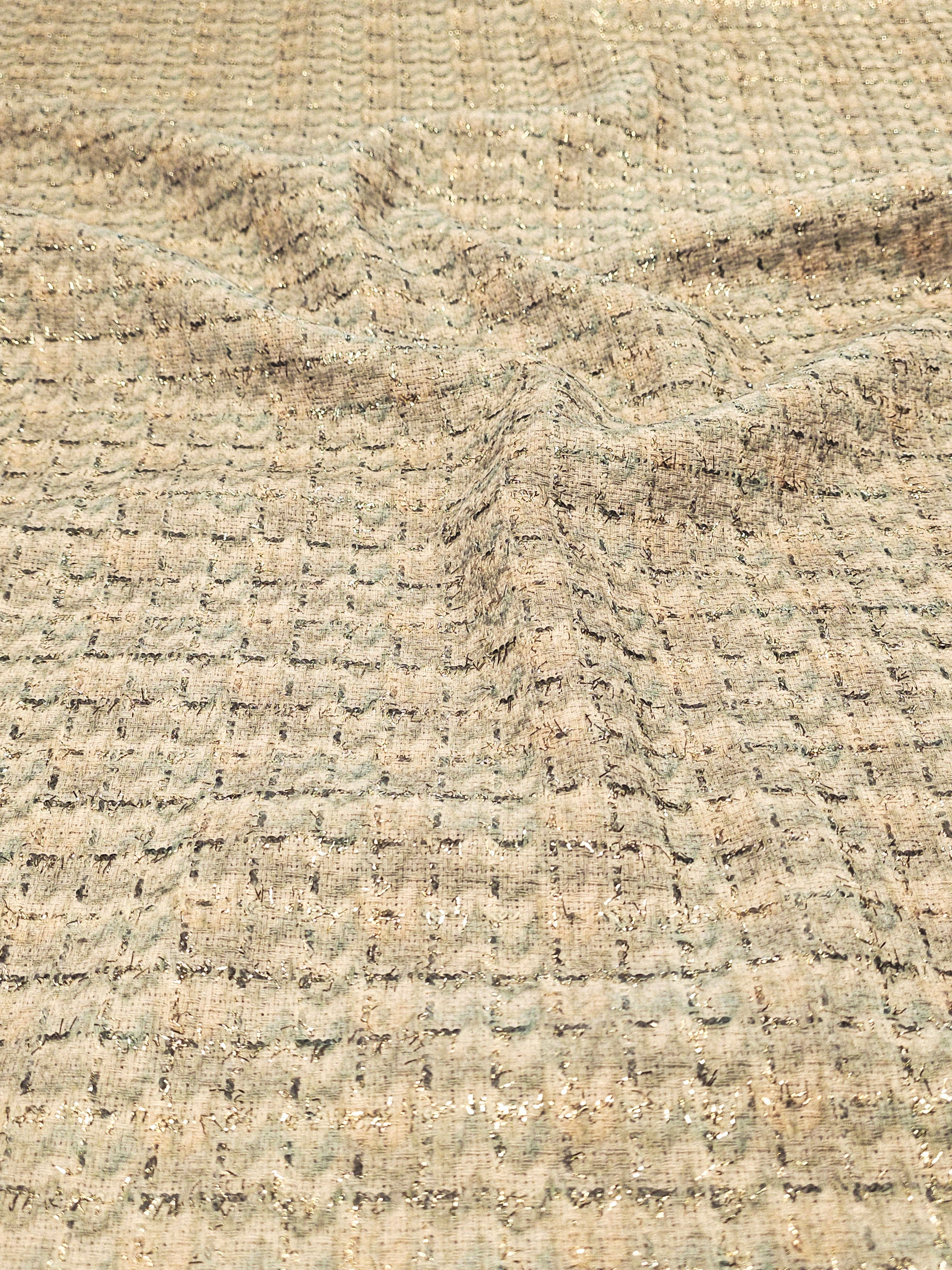 Zigzag Printed Glittery Chanel Fabric