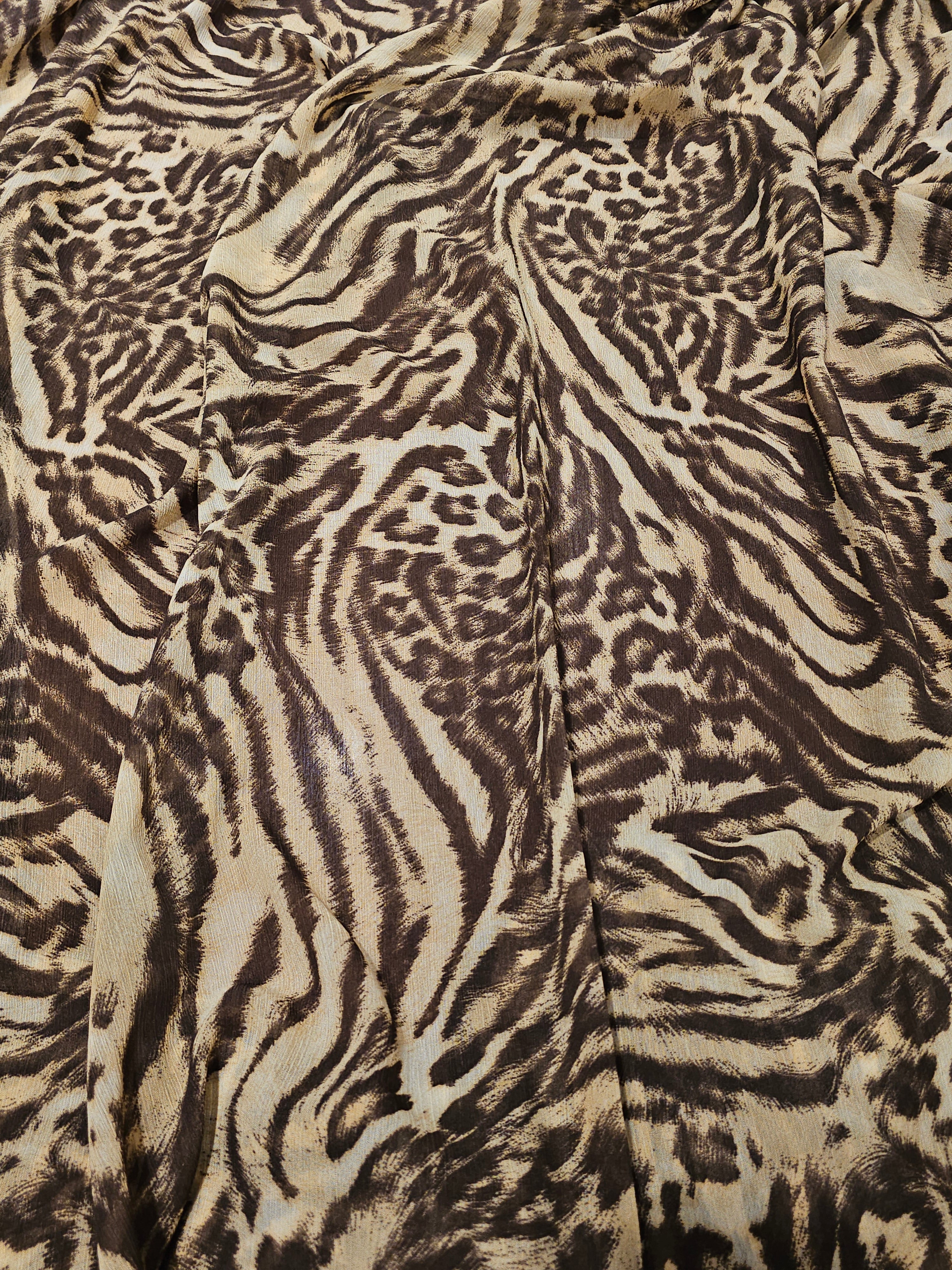 Silky Chiffon with Jaguar Pattern