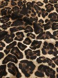 Leopar Desenli Pamuk Saten Kumaş