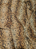Forest Leopard Patterned Silky Chiffon