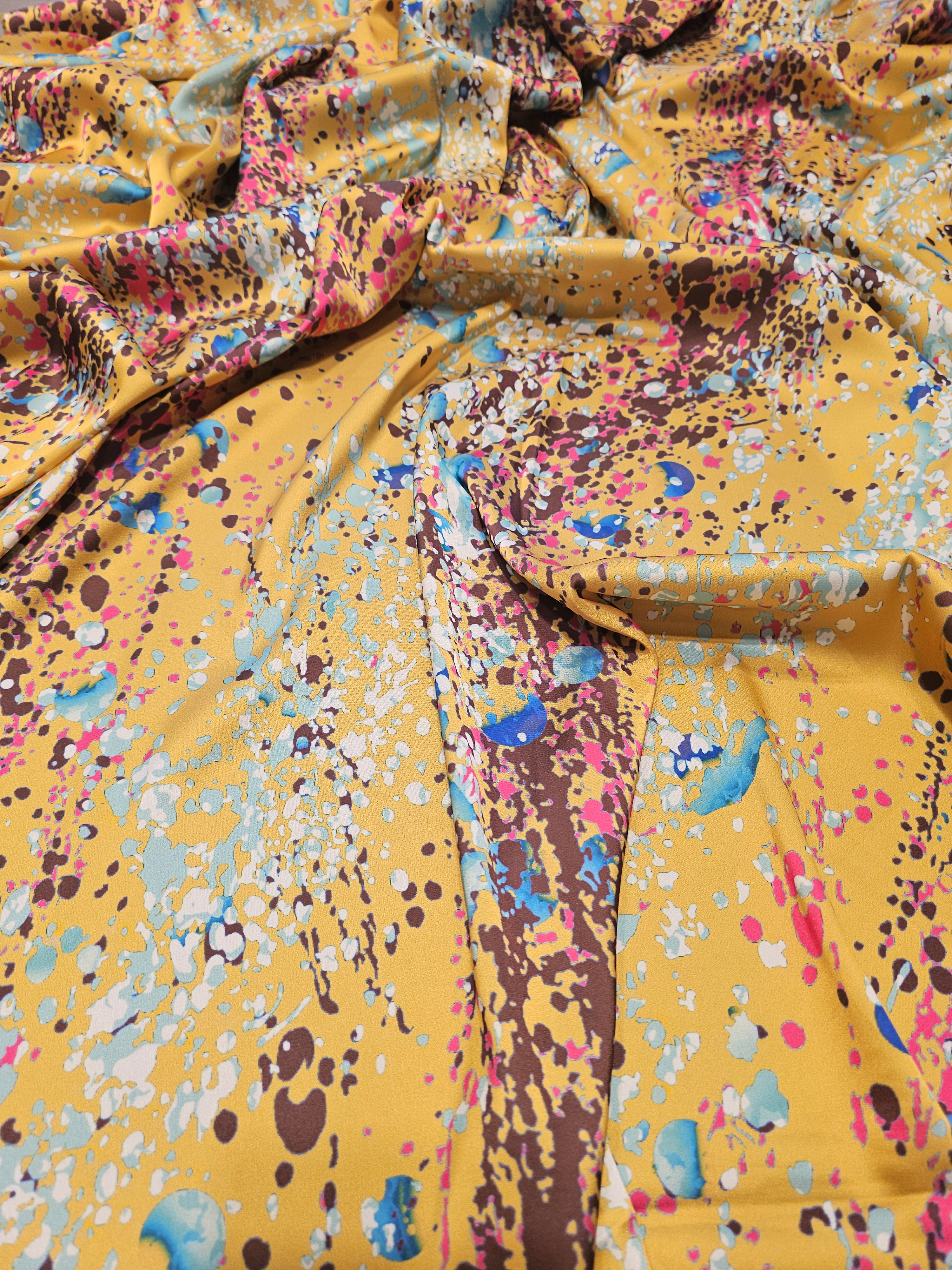 Abstract Patterned Silky Satin #1
