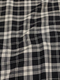 Likralı İskoç Tartan Kumaş-Siyah