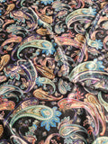 Colorful Shawl Patterned Silk Velvet