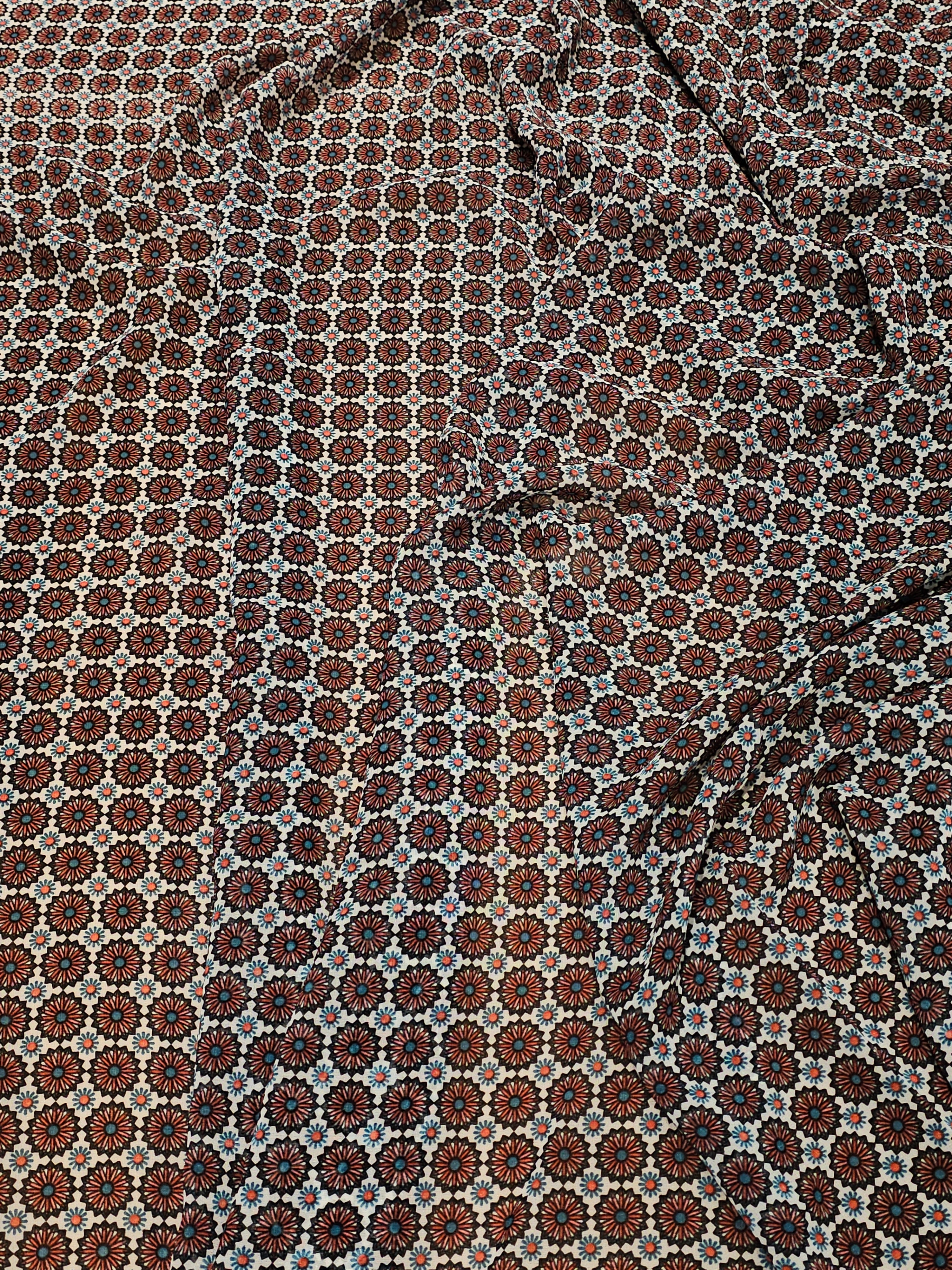 Silky Chiffon with Star Tile Pattern