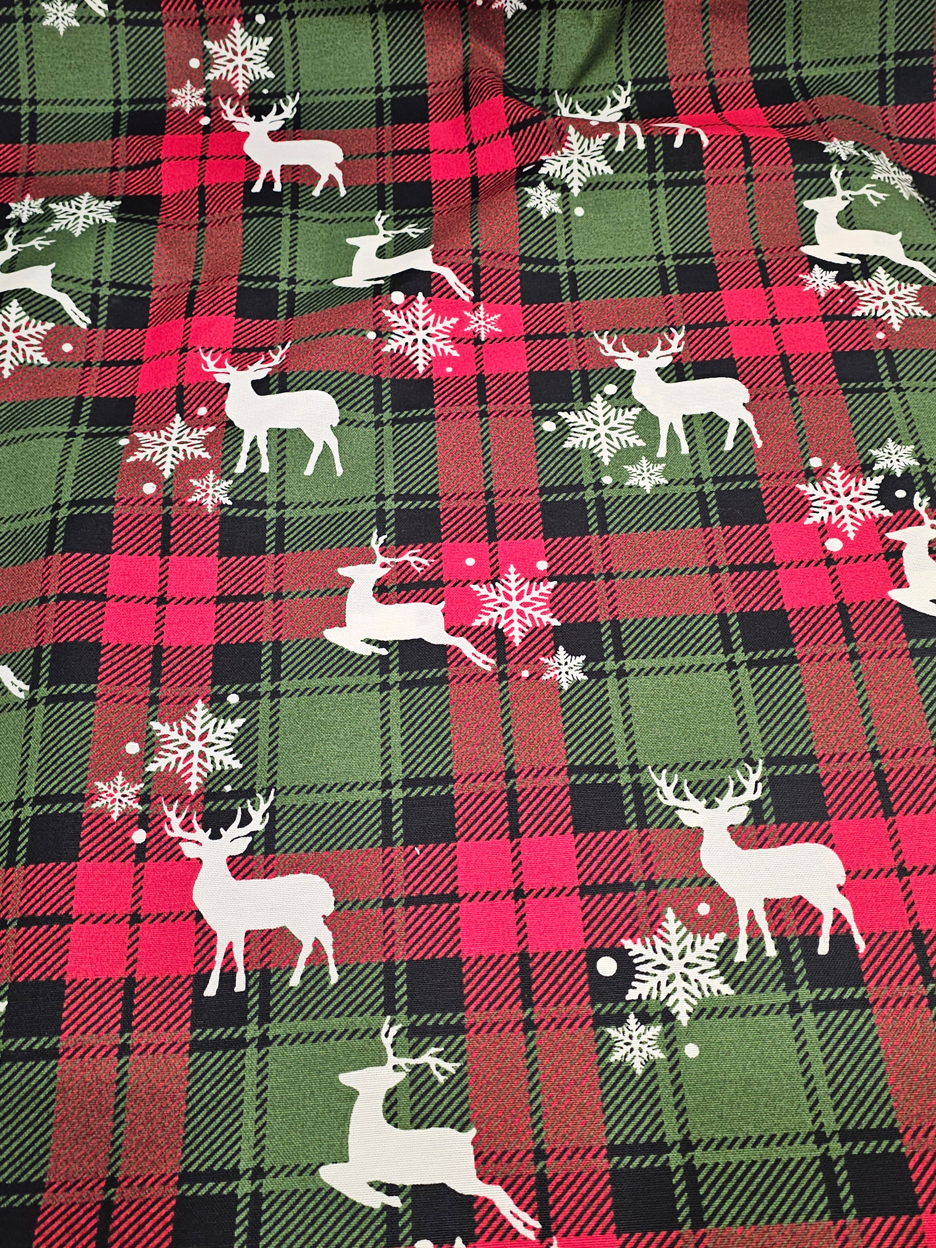 Reindeer Patterned Duck Fabric