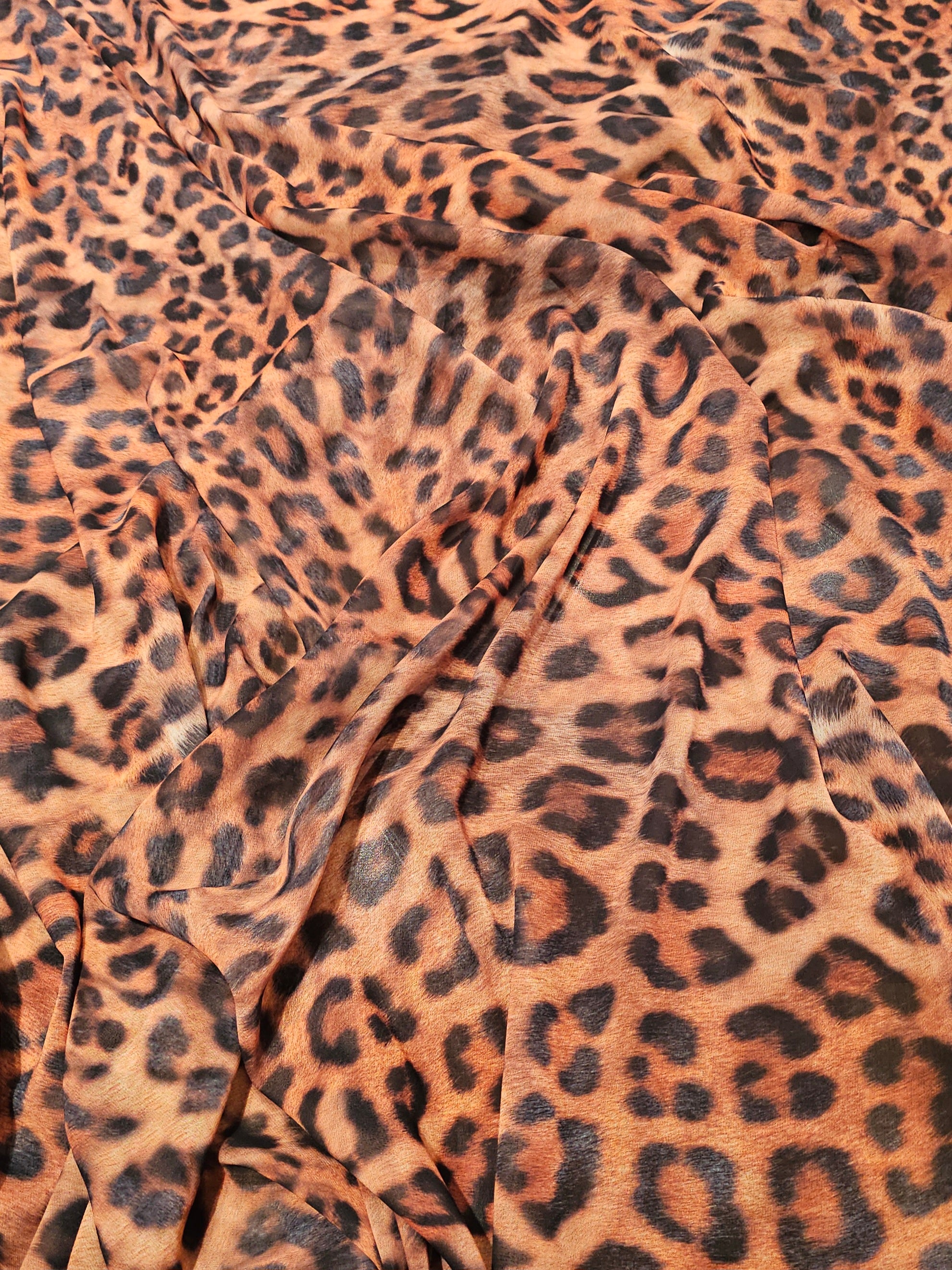 Silky Chiffon with Leopard Print