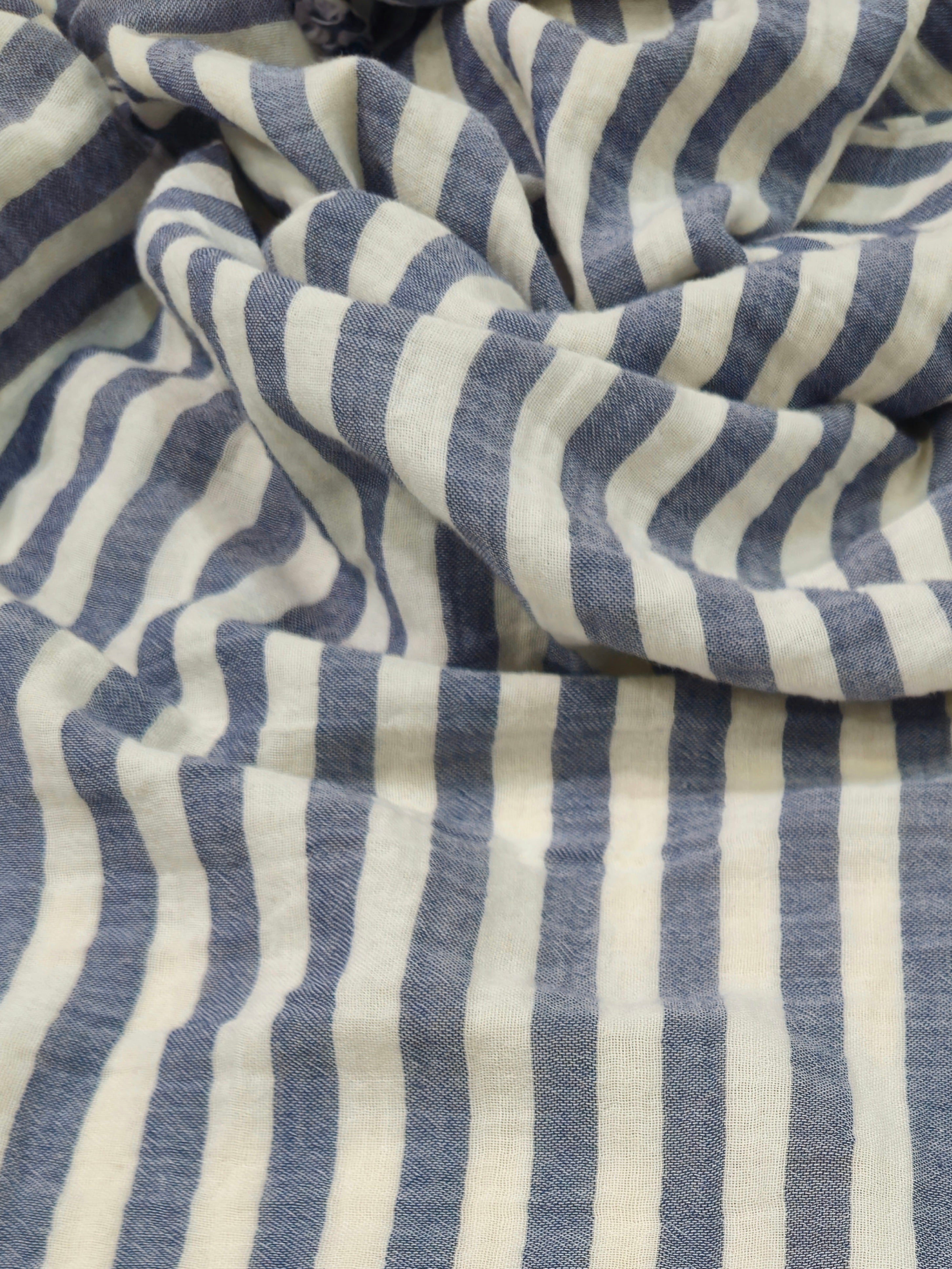 Wide Striped 2-Ply Muslin