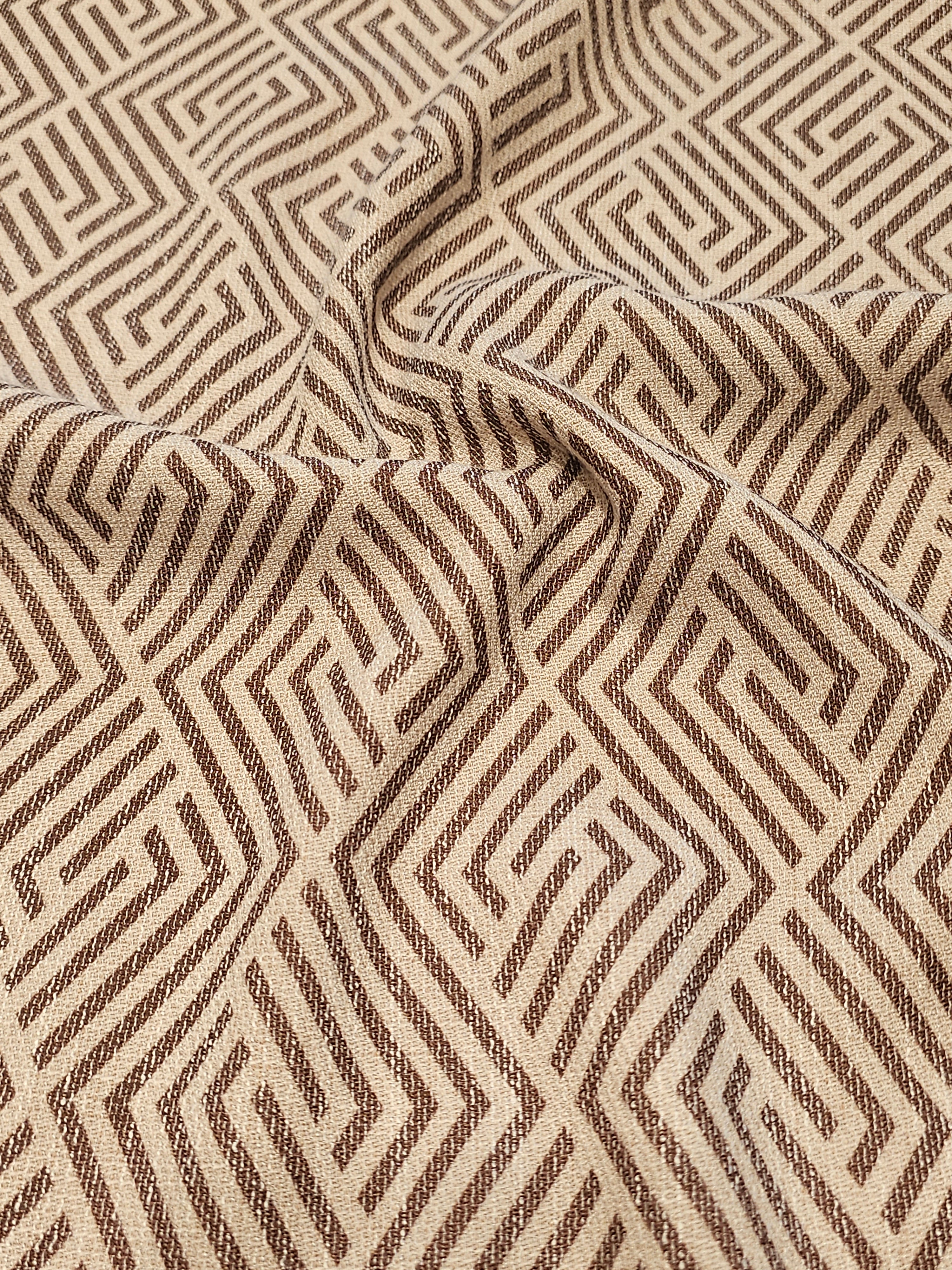 Zigzag Patterned Jabu Linen Fabric