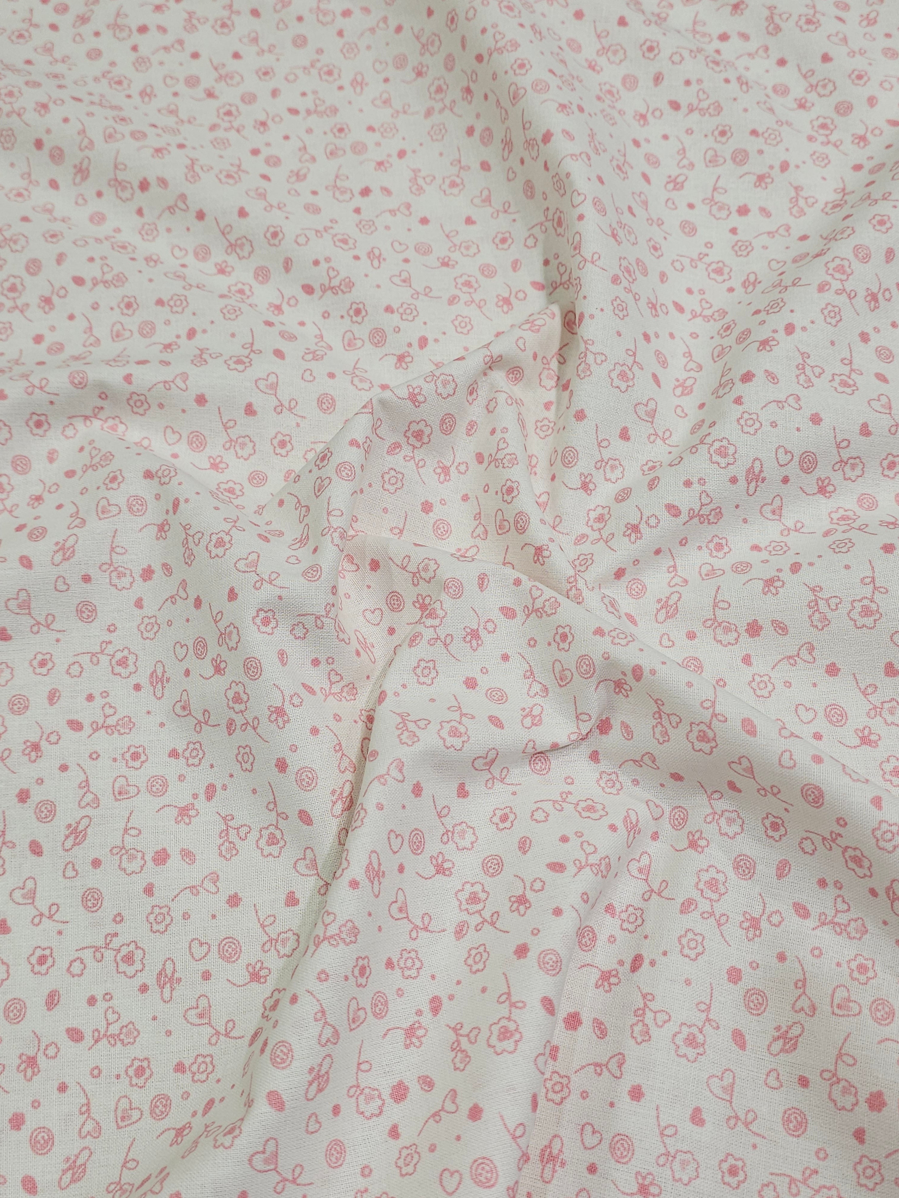 Heart-shaped floral patterned poplin