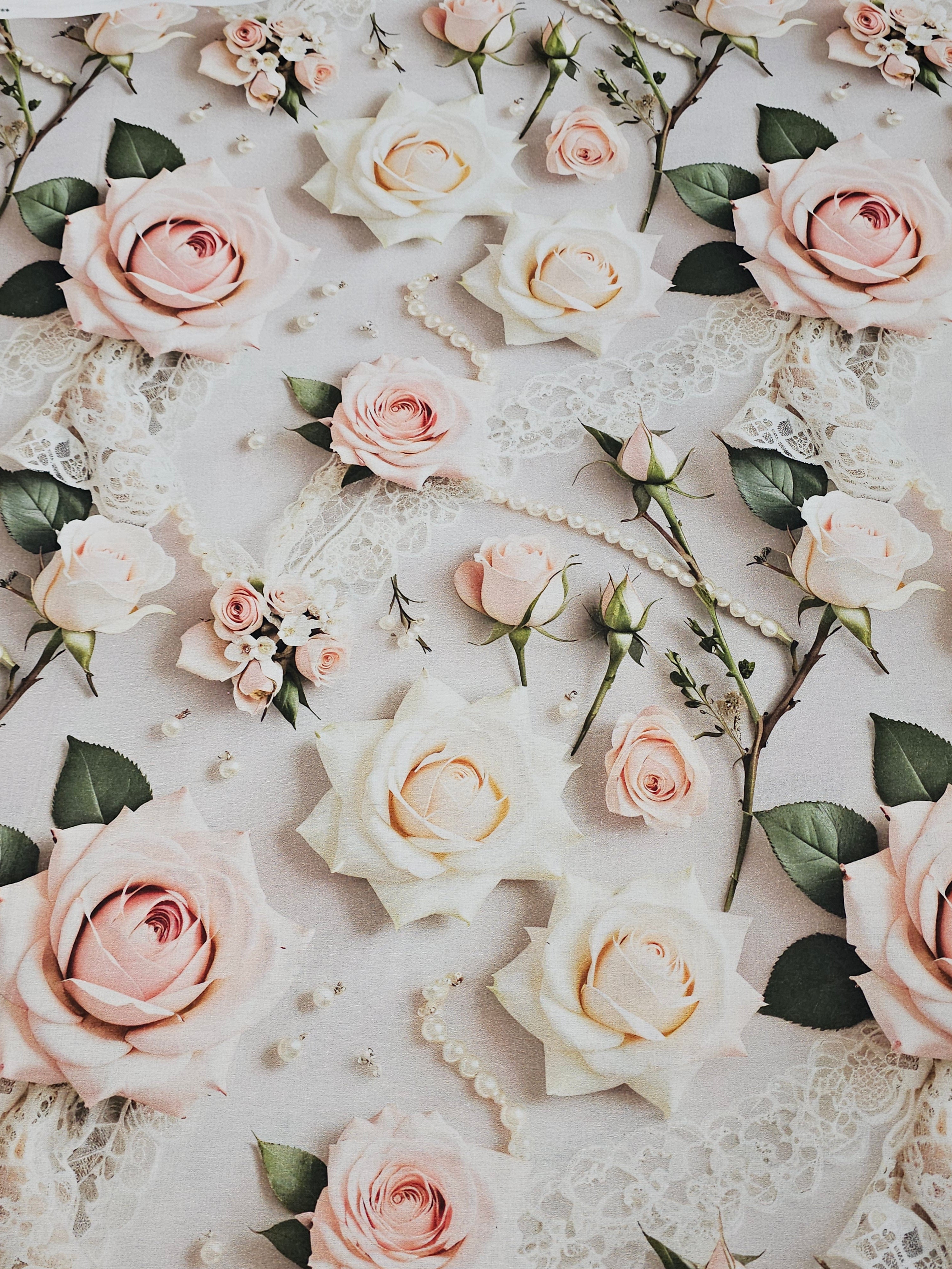 Akfil Digital Print Vintage Rose Pattern