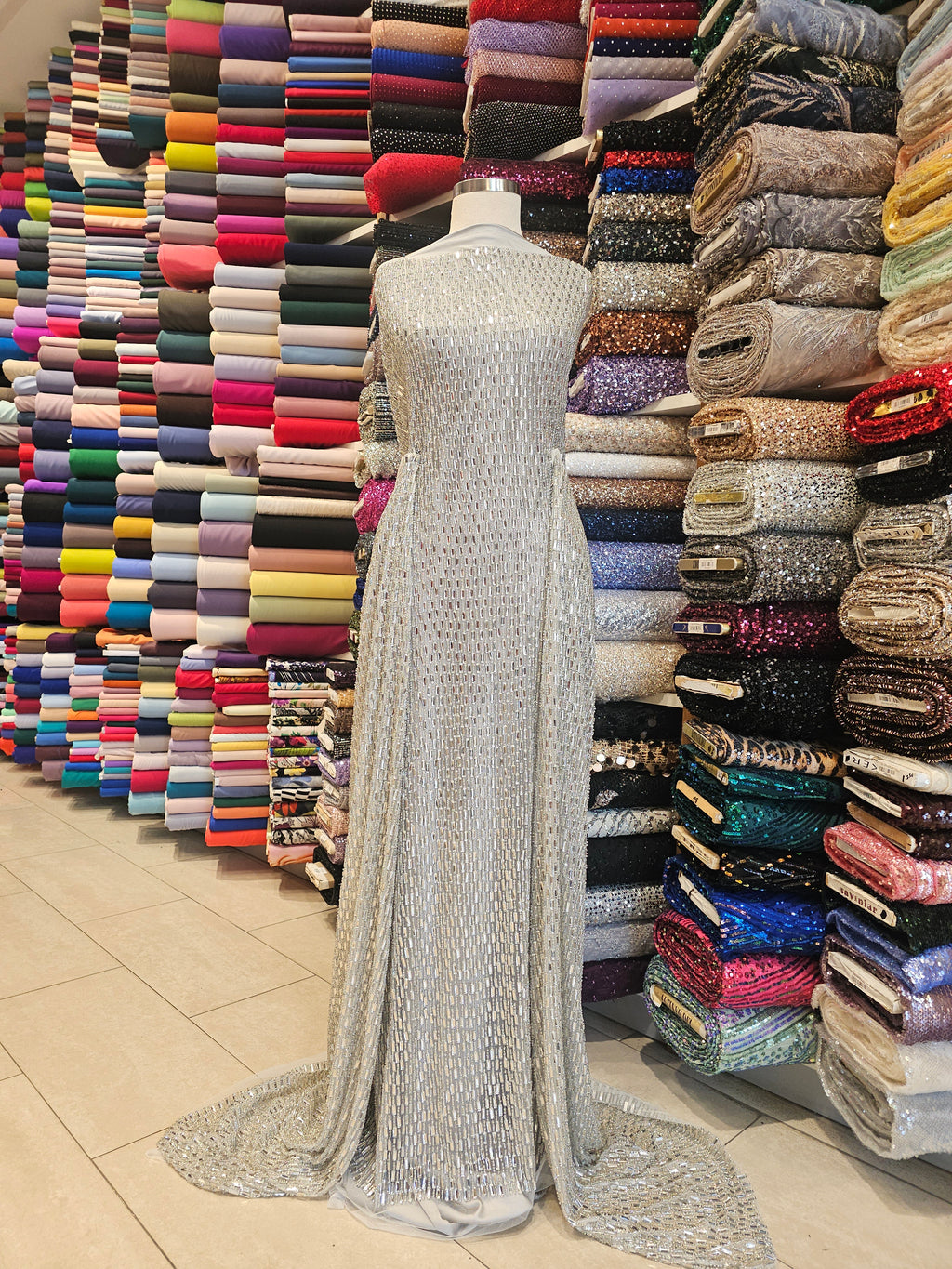 Baget Kristal İşlemeli Kumaş