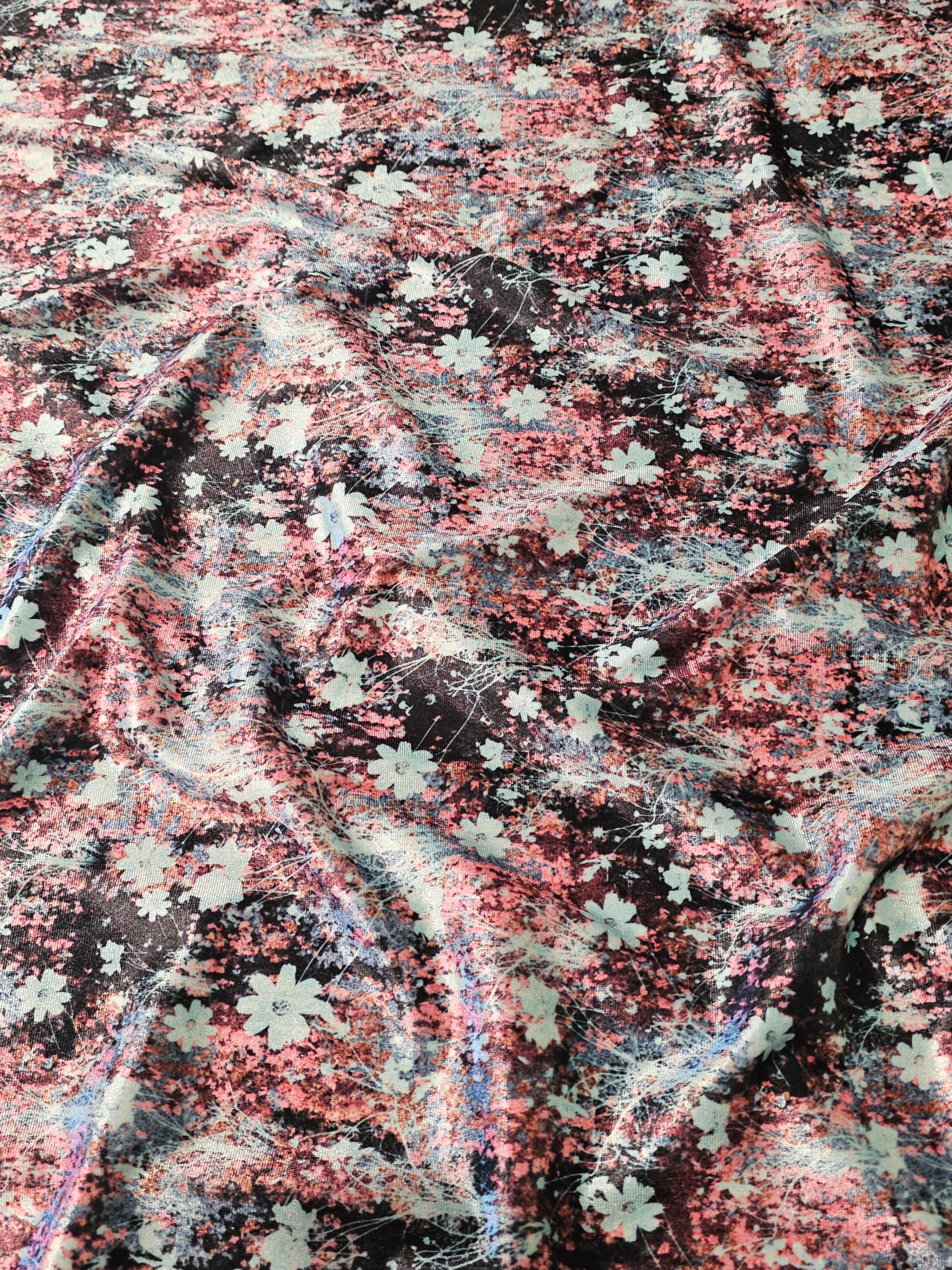 Floral Patterned Silk Velvet