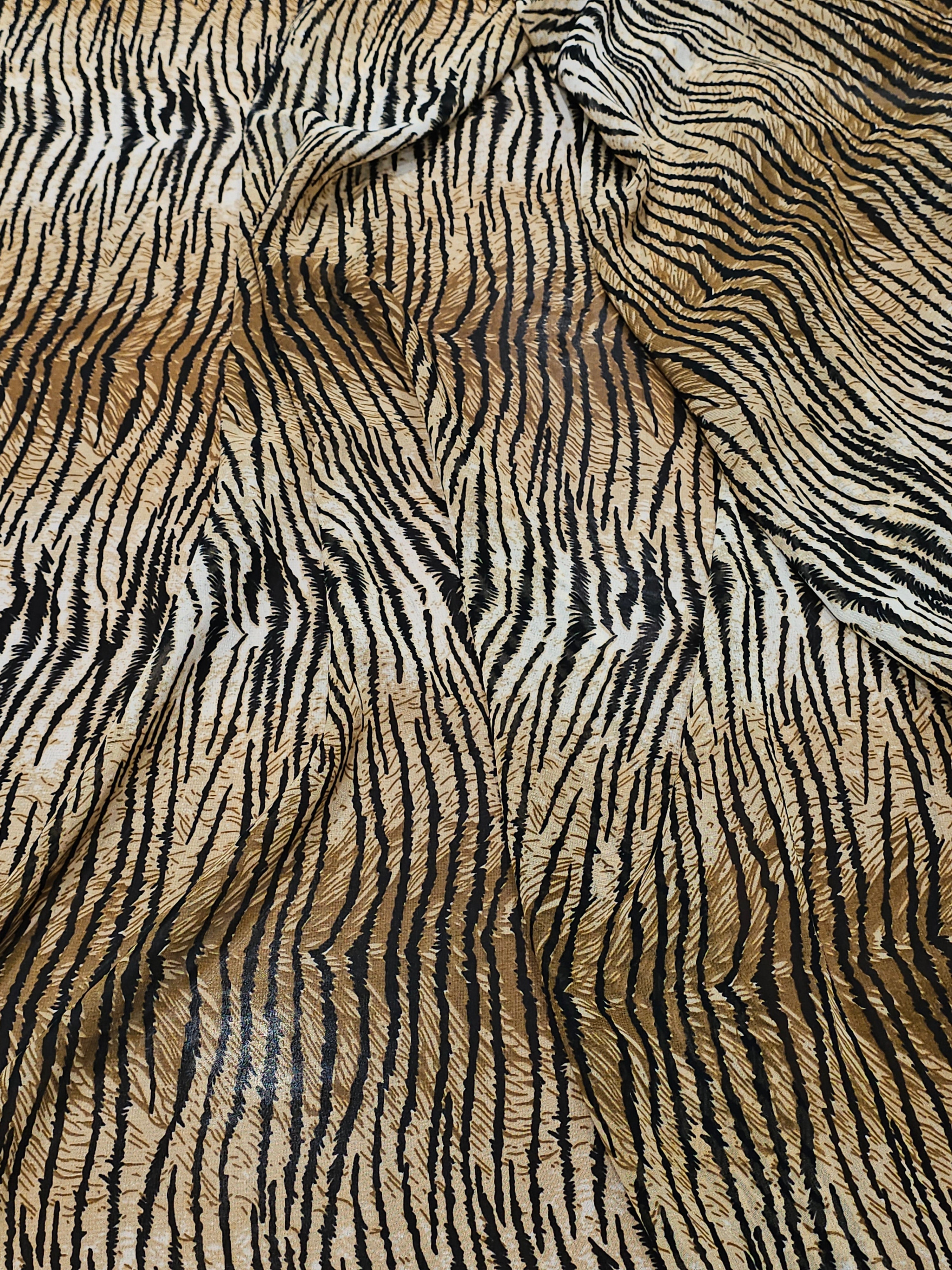Silky Chiffon with Tiger Pattern