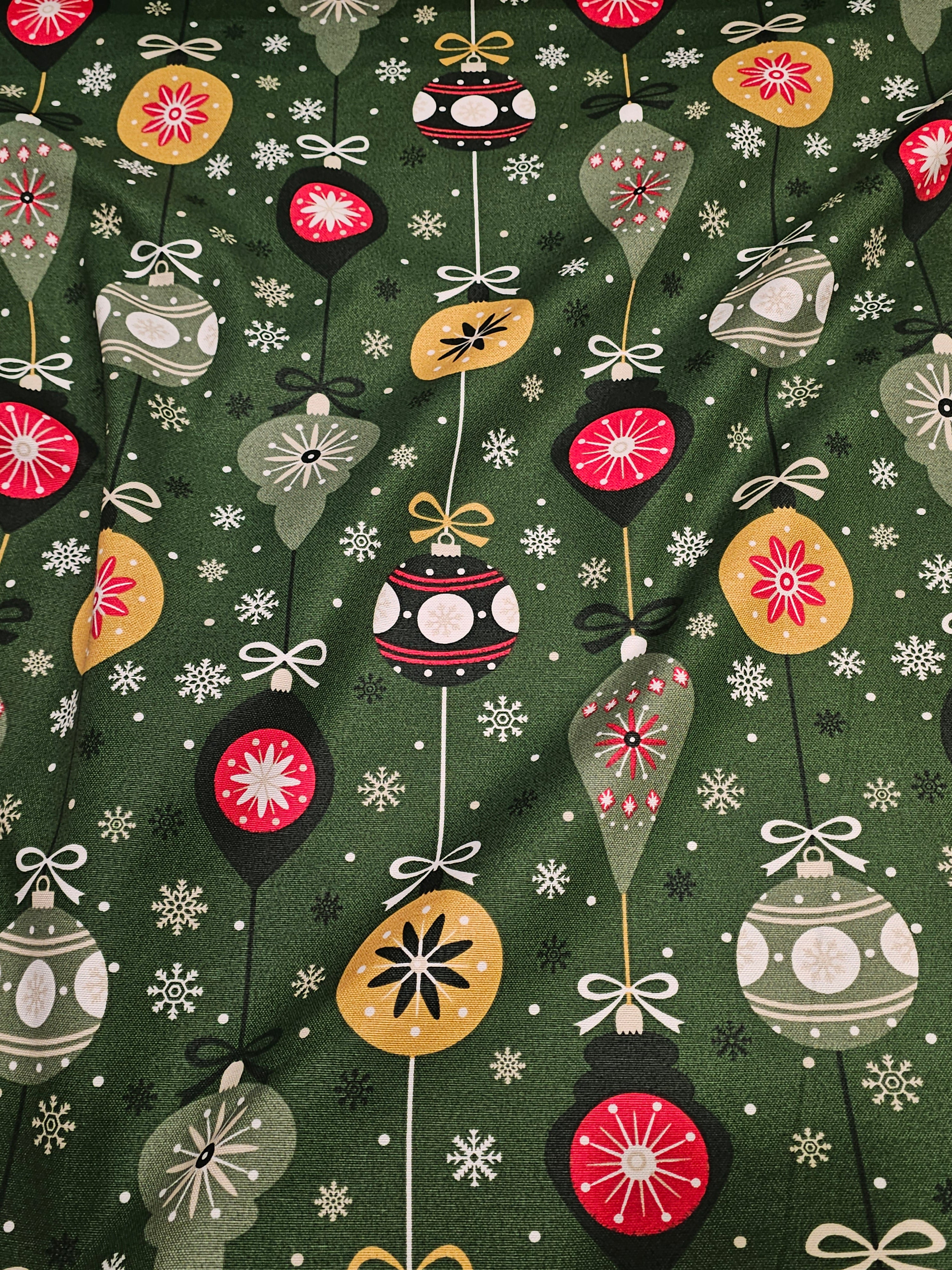 New Year Decorations Patterned Duck Fabric