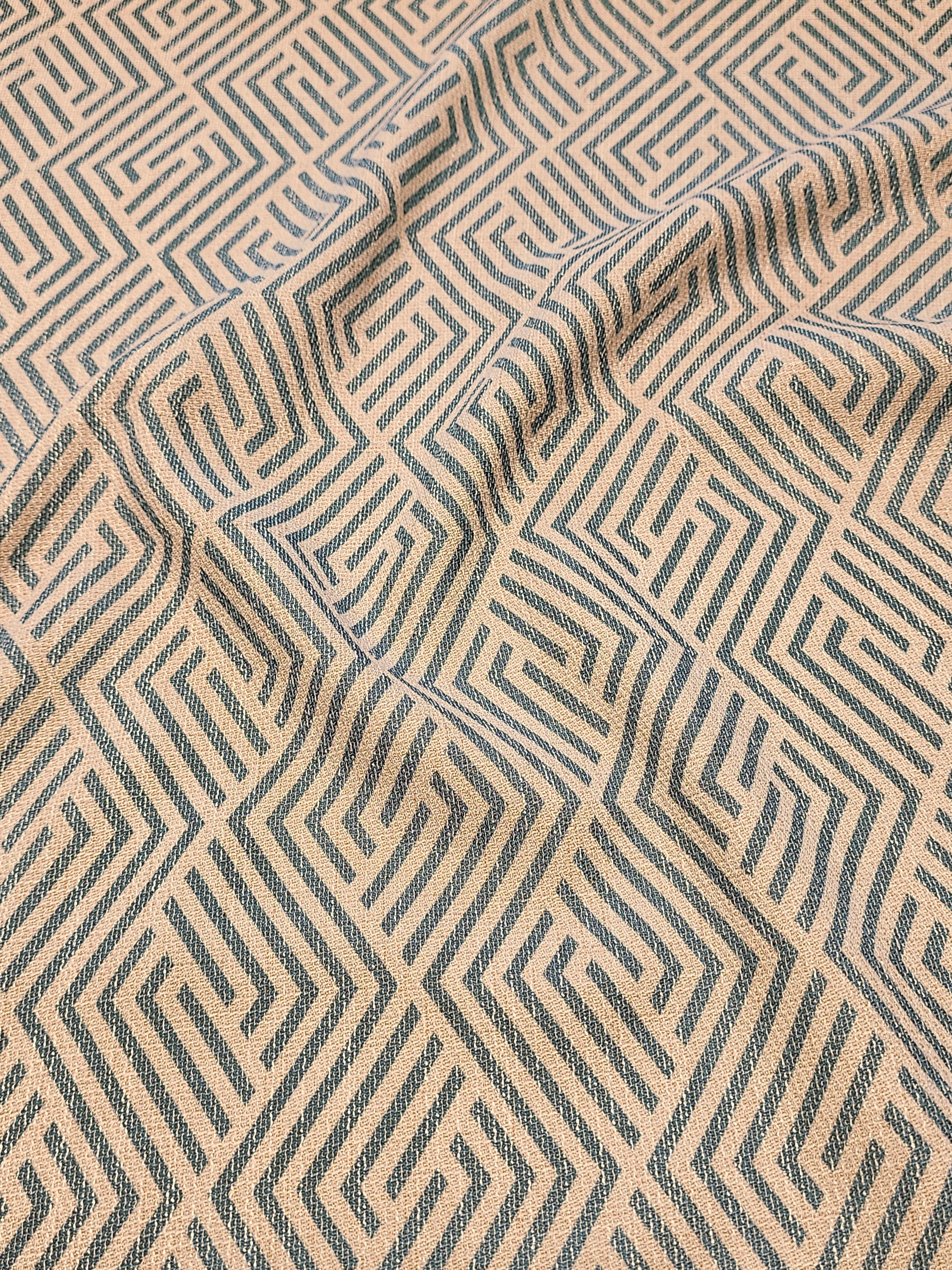 Zigzag Patterned Jabu Linen Fabric