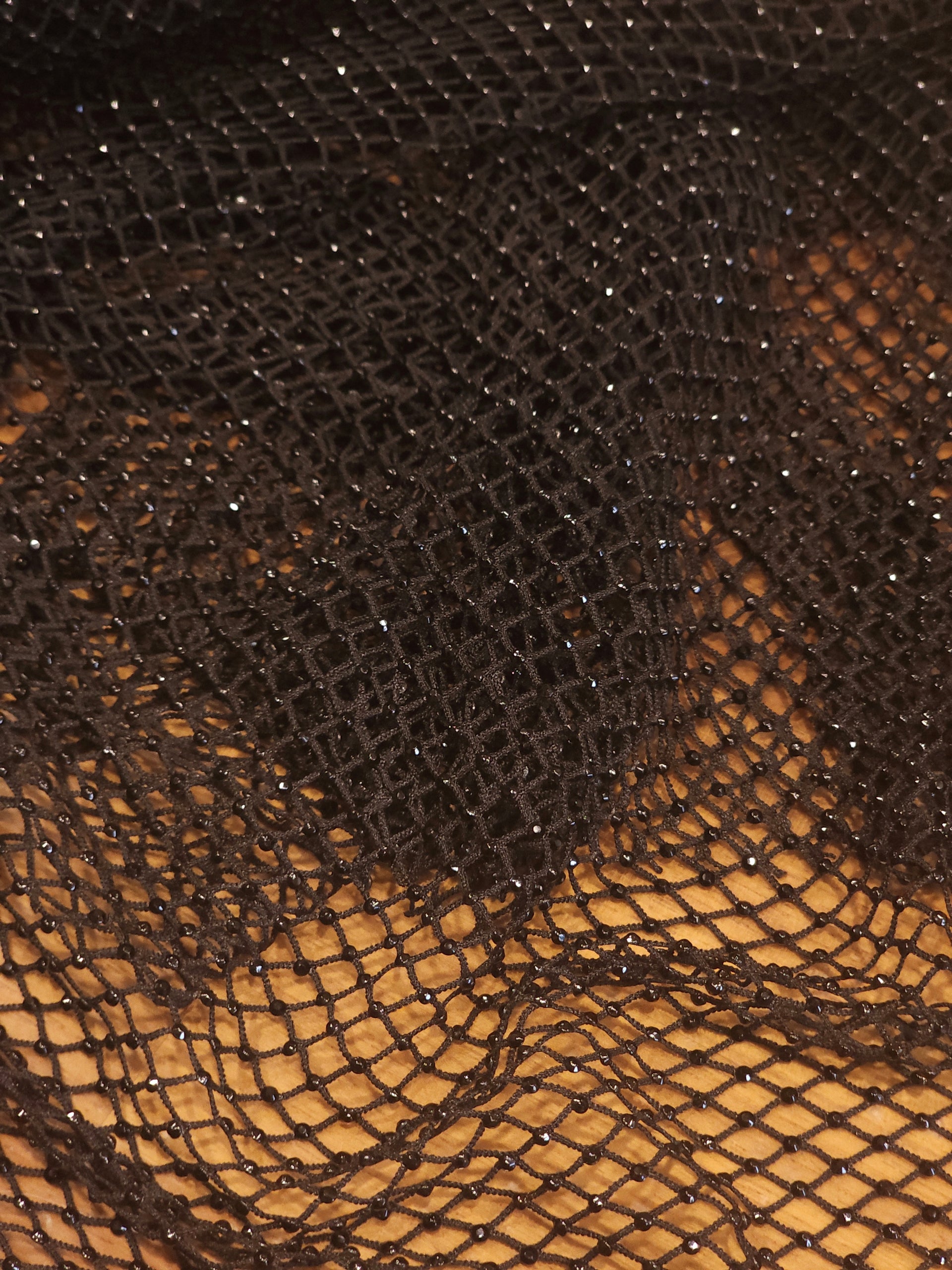 Stone Embellished Mesh Fabric