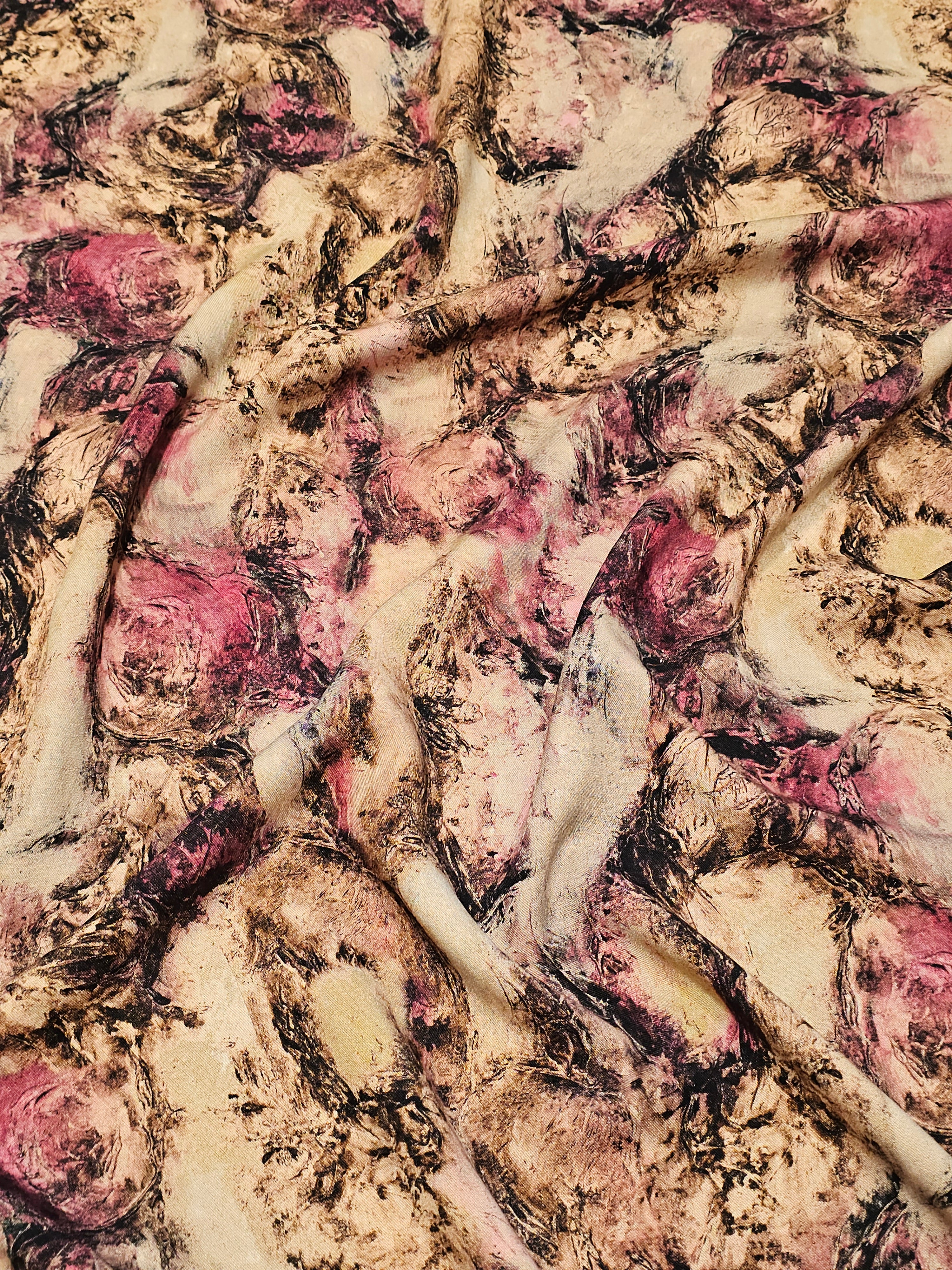 Abstract Rose Patterned Belmondo Viscose
